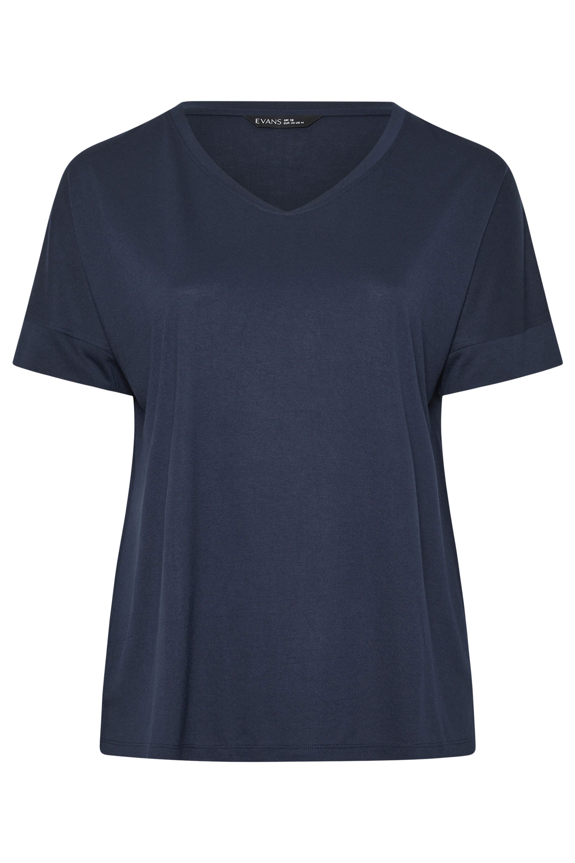 EVANS ESSENTIAL 3 Pack Navy & White T-Shirts | Evans 6