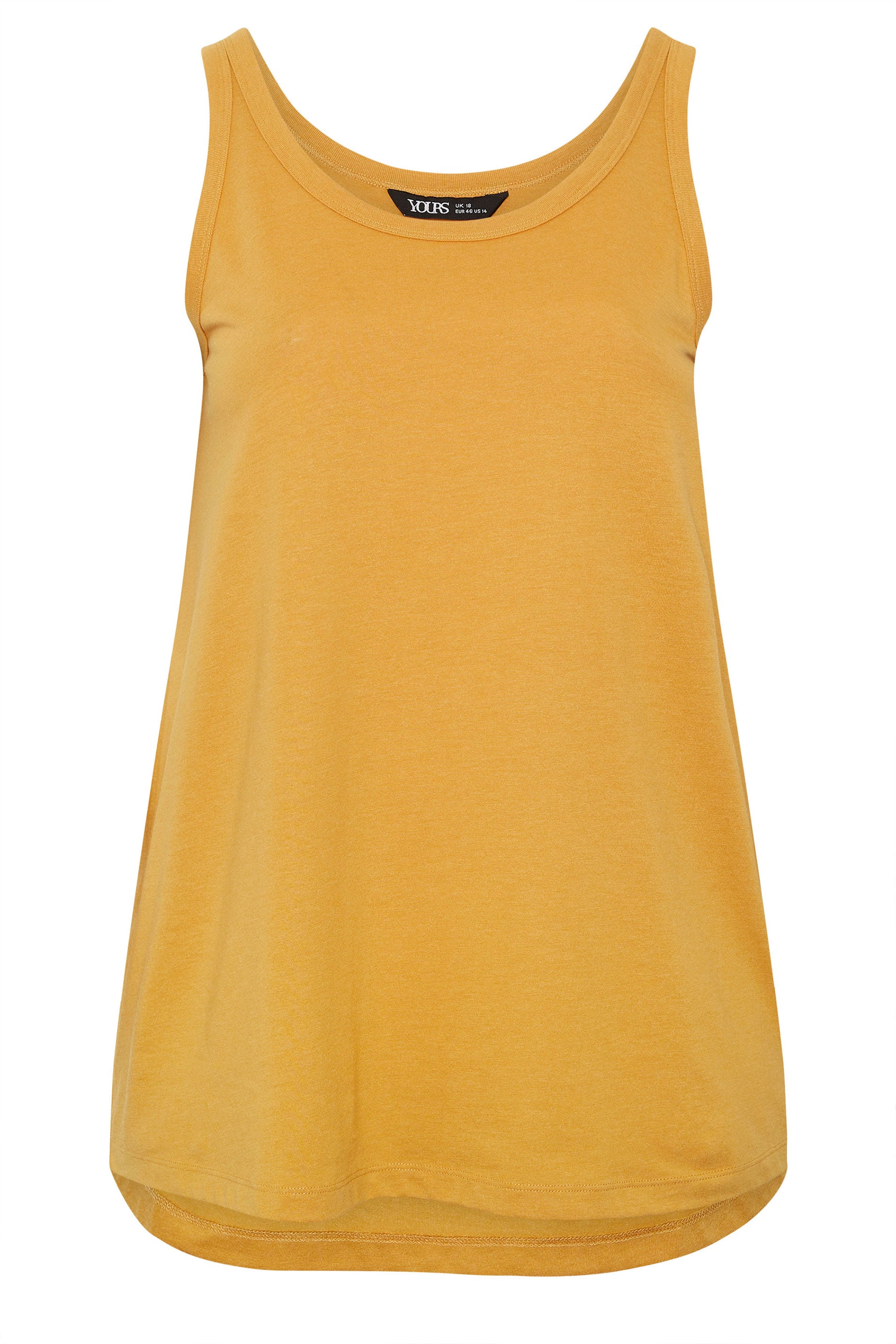 YOURS Plus Size Yellow Core Vest Top | Yours Clothing 5