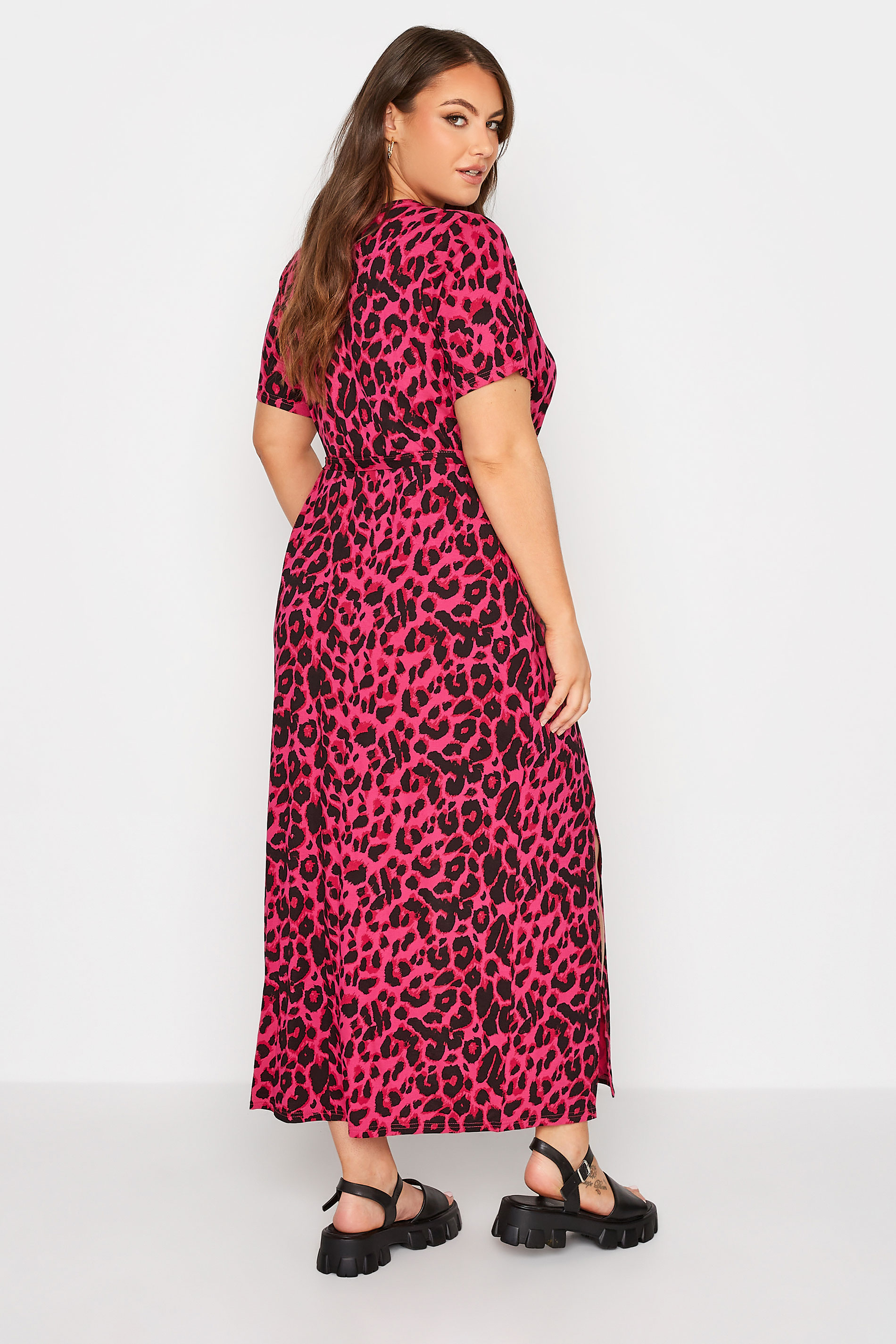 LIMITED COLLECTION Size Pink Leopard Print Maxi Dress | Yours Clothing