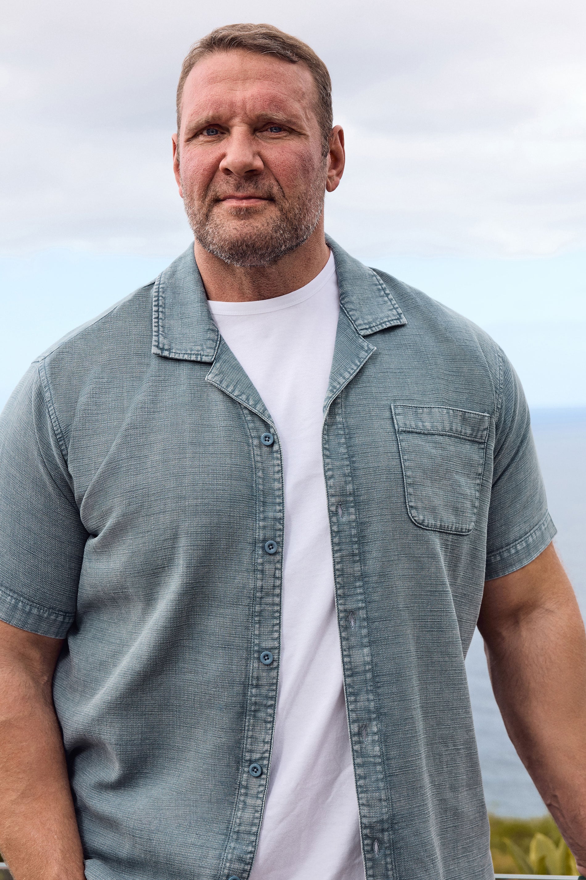 BadRhino Big & Tall Blue Acid Wash Cotton Shirt | BadRhino 3