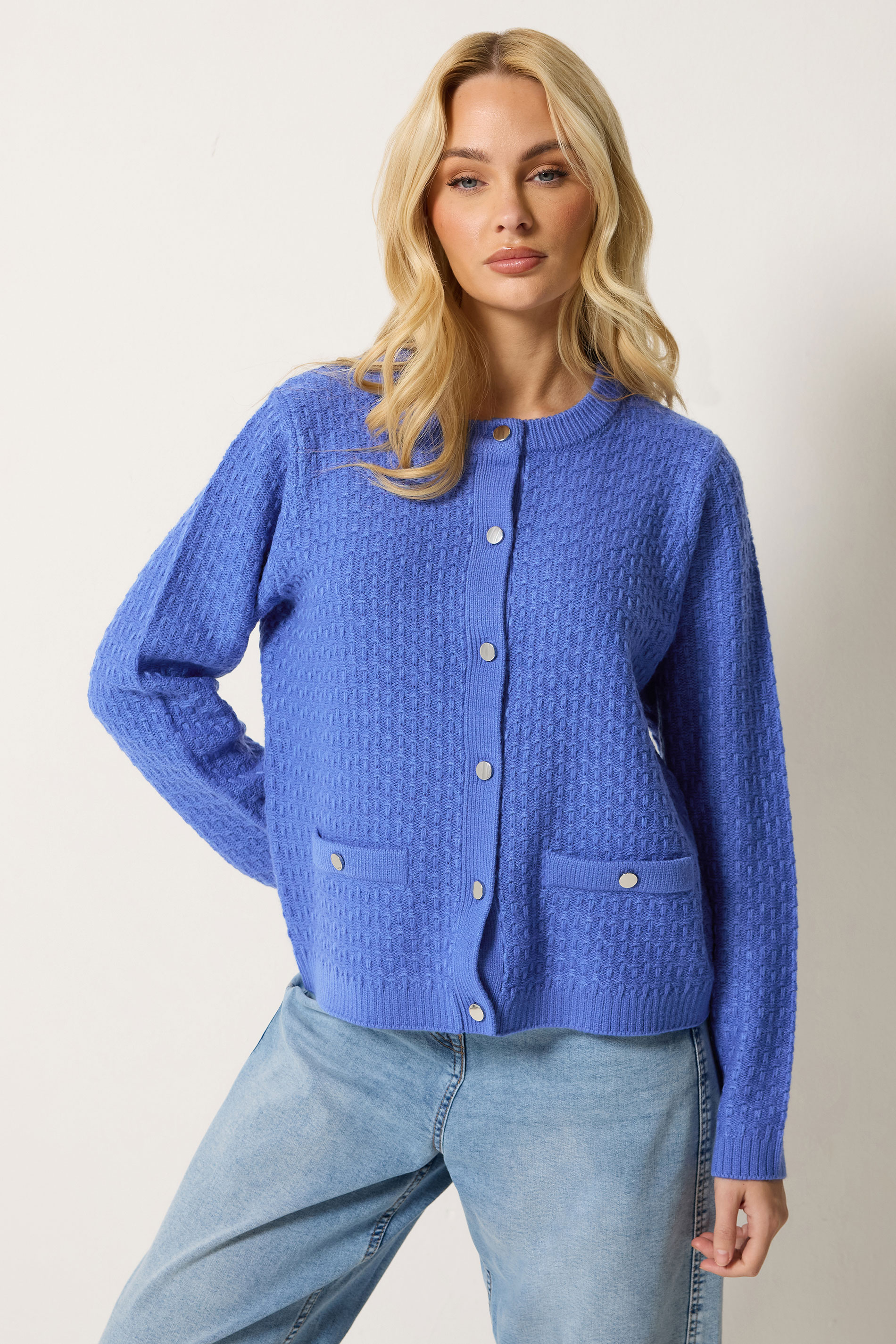 M&Co Cobalt Blue Button Up Cardigan | M&Co 3