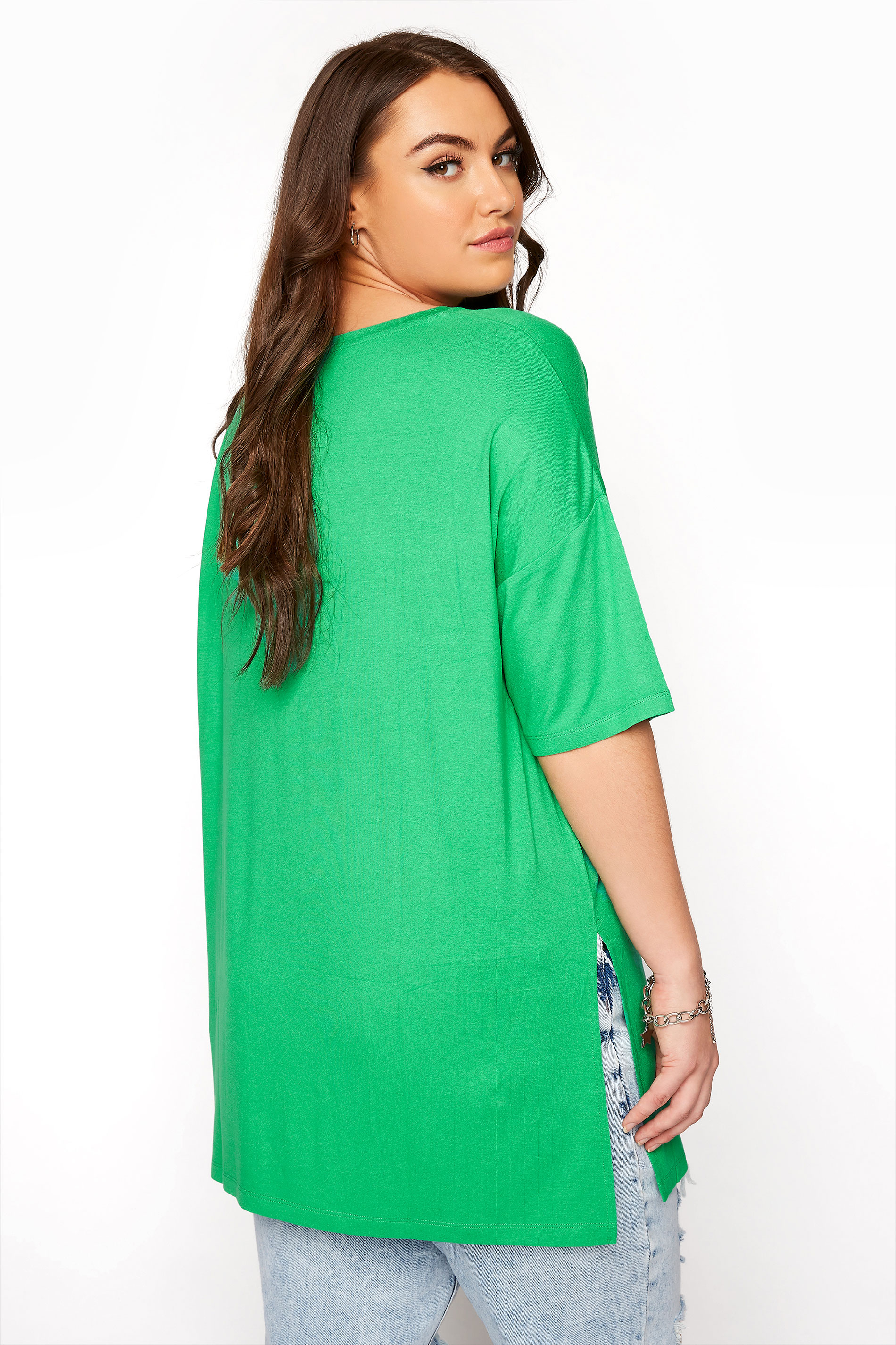 Emerald Green Oversized T-Shirt | Yours Clothing