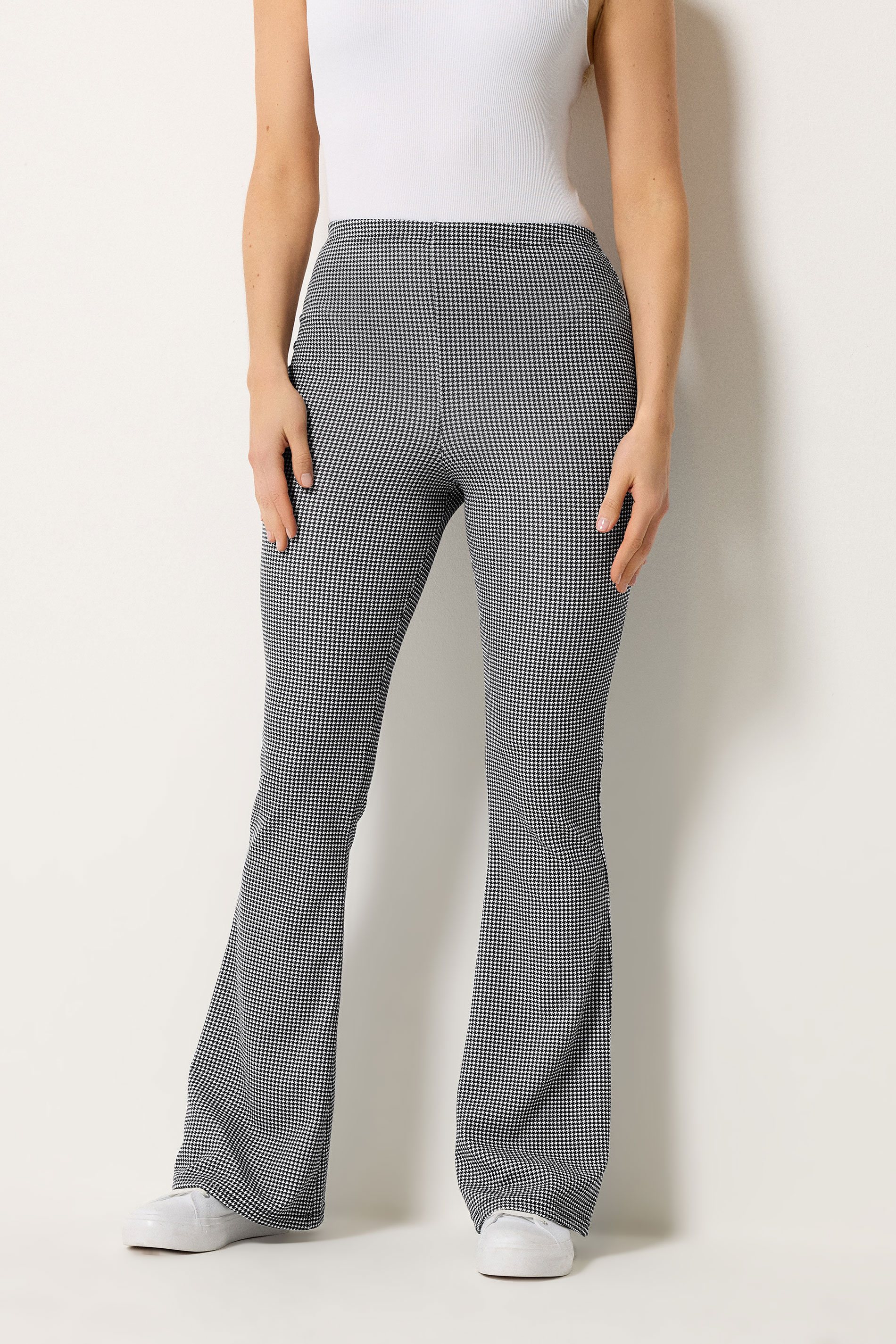 LTS Tall Women's Black Check Flared Trousers | Long Tall Sally 1