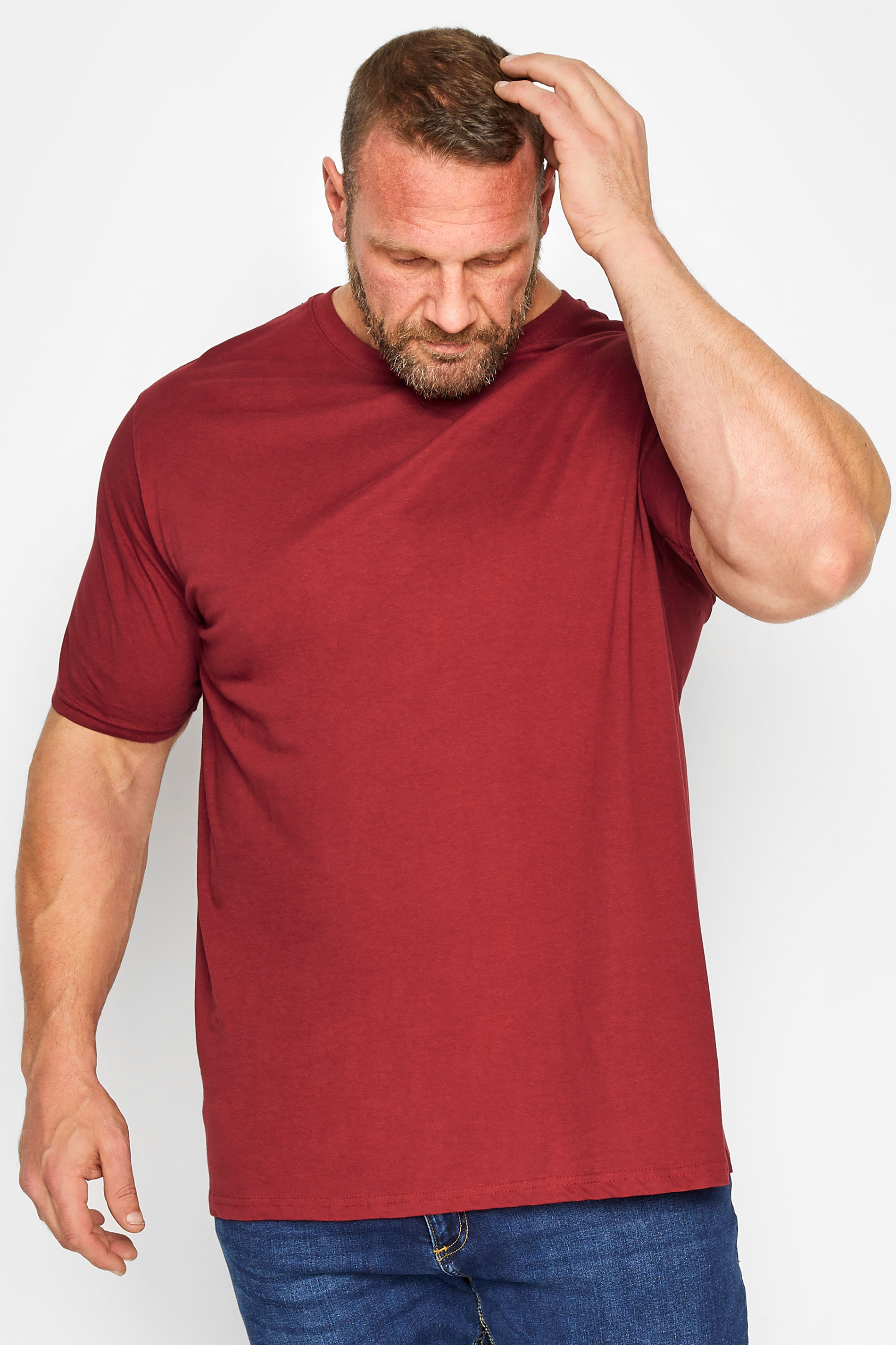 D555 Big & Tall Burgundy Red Duke Basic T-Shirt | BadRhino 1