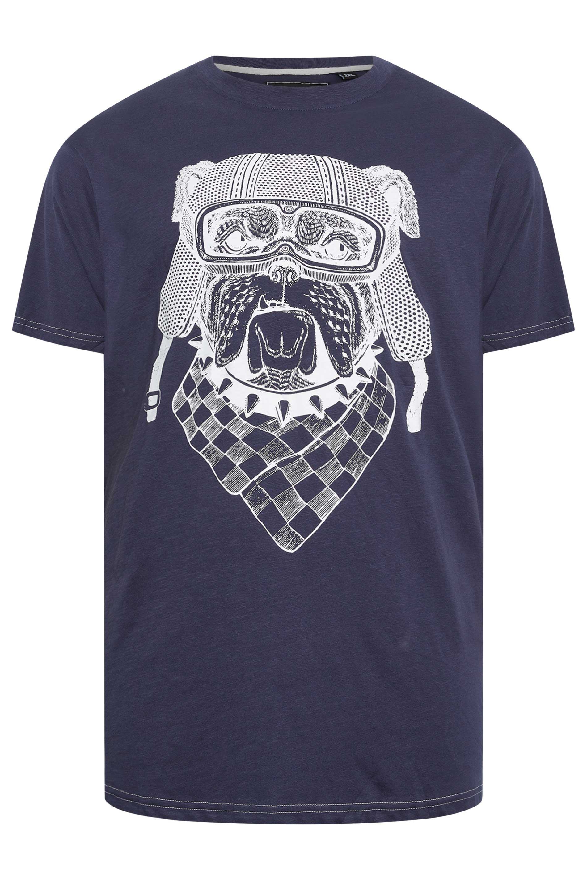 KAM Big & Tall Charcoal Grey Bulldog Print T-Shirt 1