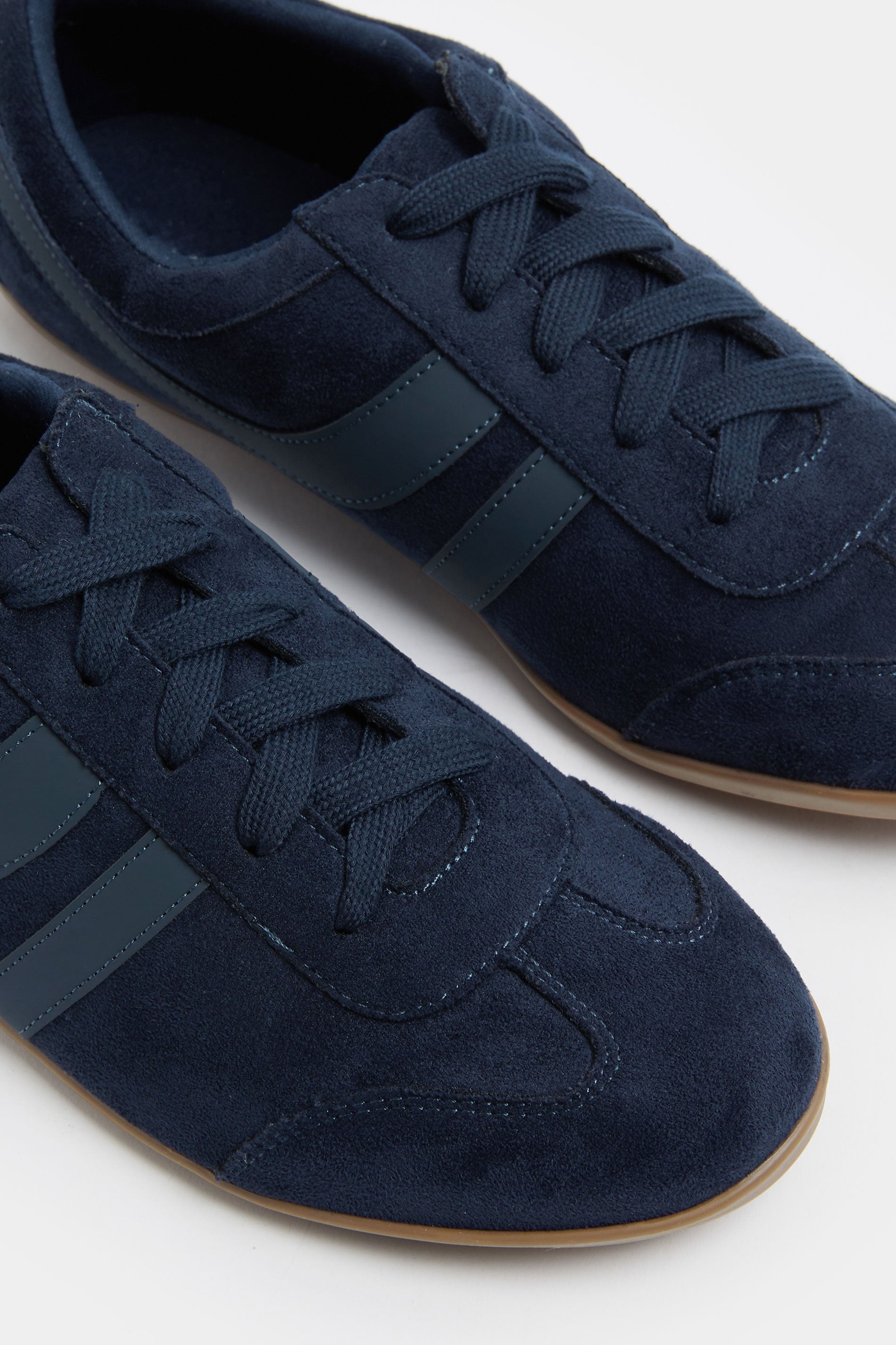 LTS Navy Blue Padded Retro Trainers In Standard Fit | Long Tall Sally 5
