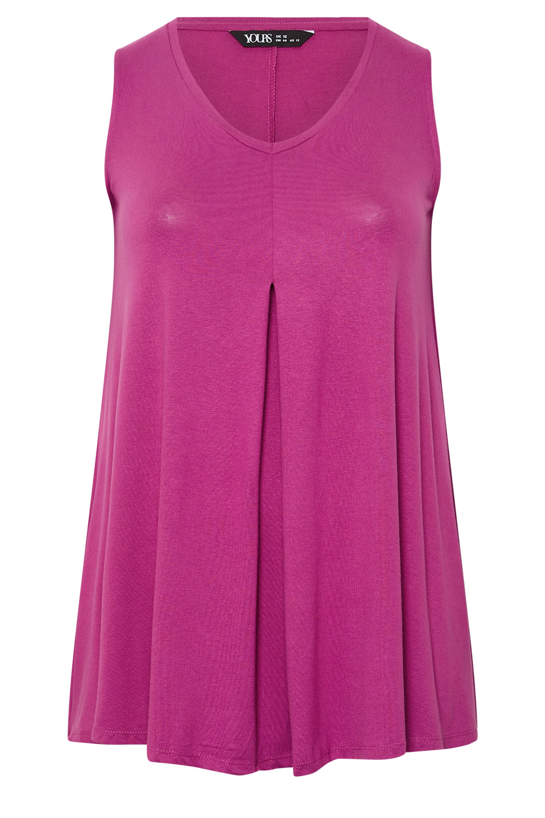 YOURS Plus Size Purple Pleat Front Vest Top | Yours Clothing 5