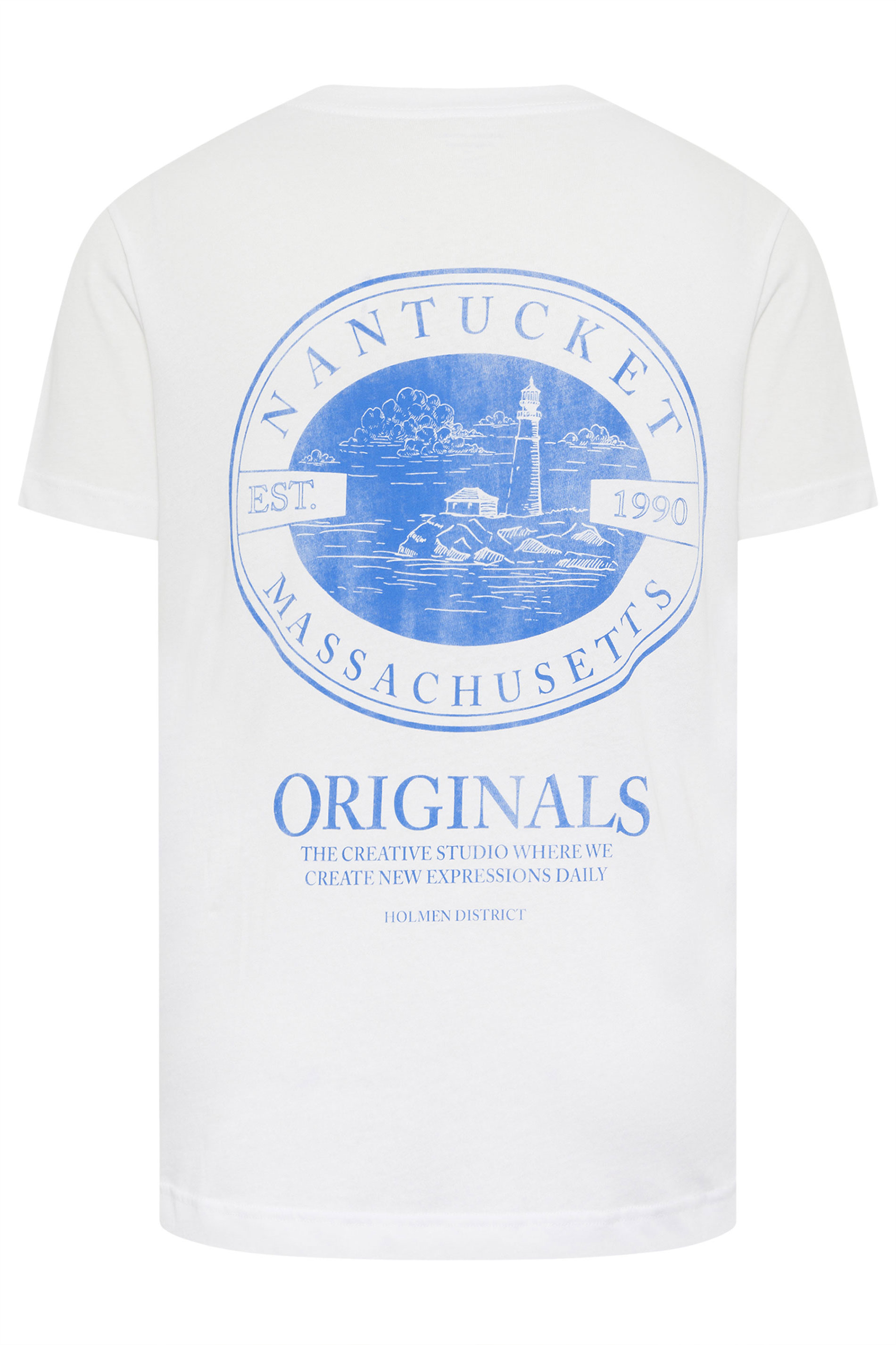 JACK & JONES Big & Tall White Printed Graphic T-Shirt | BadRhino 5
