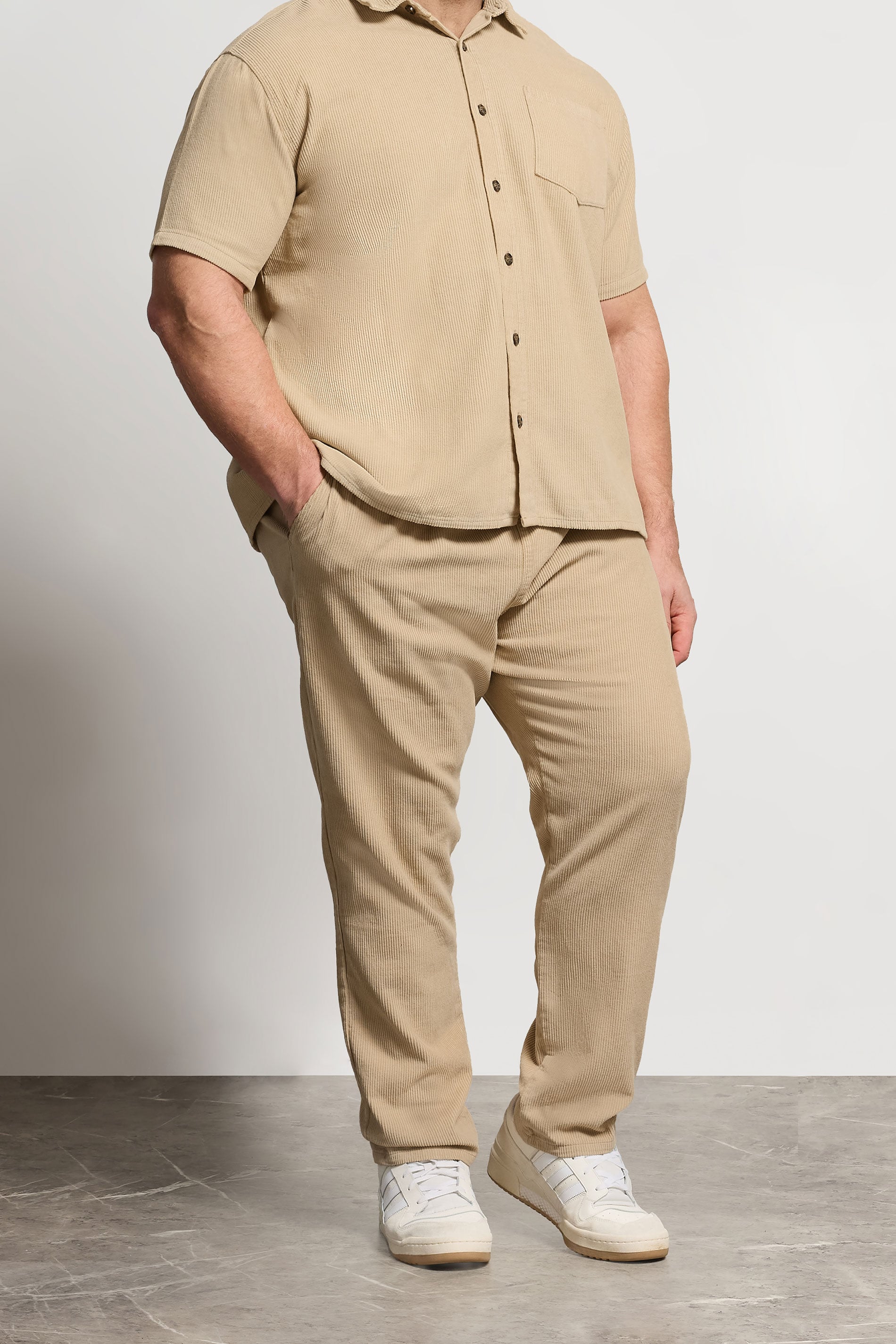 BadRhino Big & Tall Natural Brown Corduroy Trousers | BadRhino 3