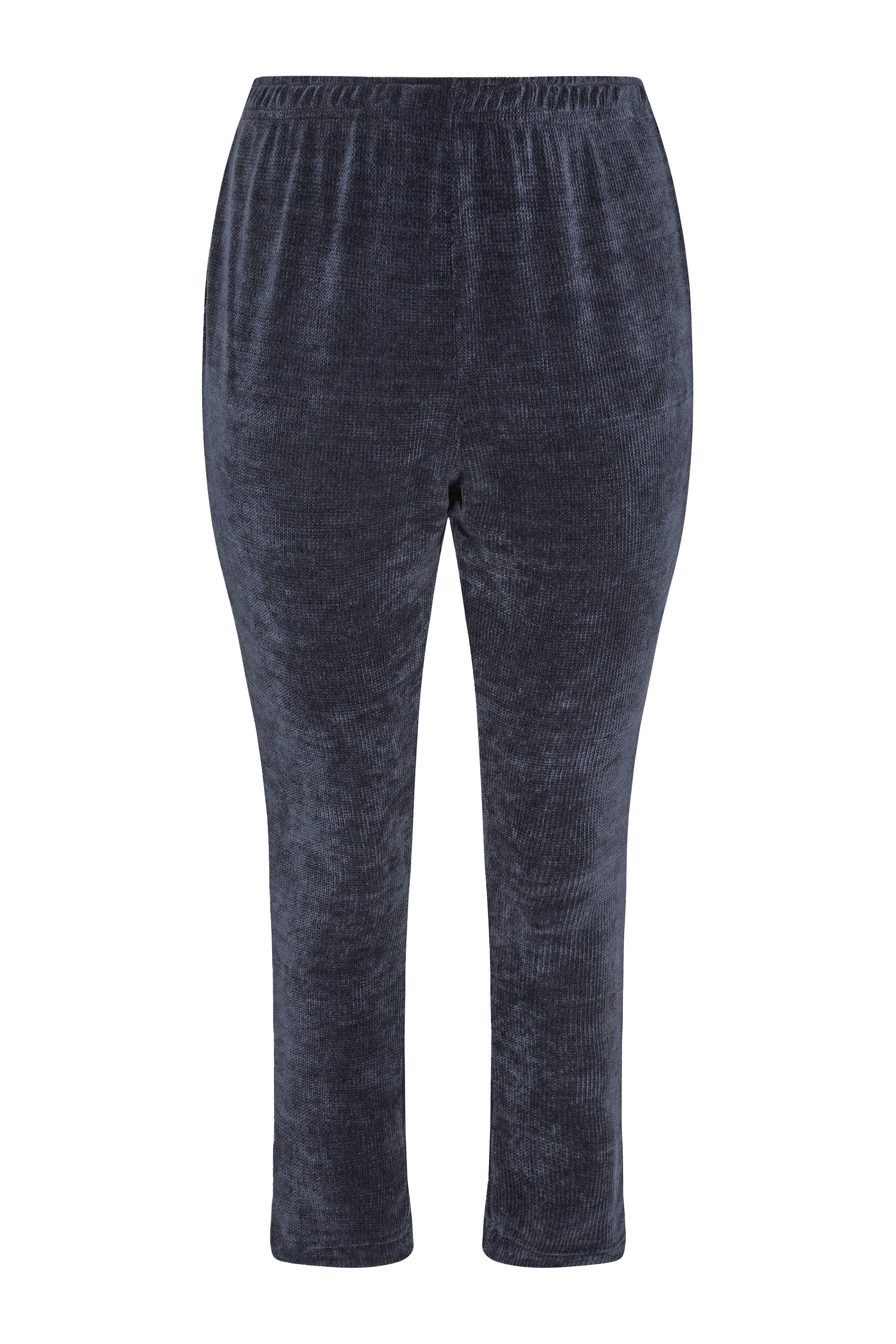 Plus Size Navy Blue Chenille Lounge Joggers | Yours Clothing 3