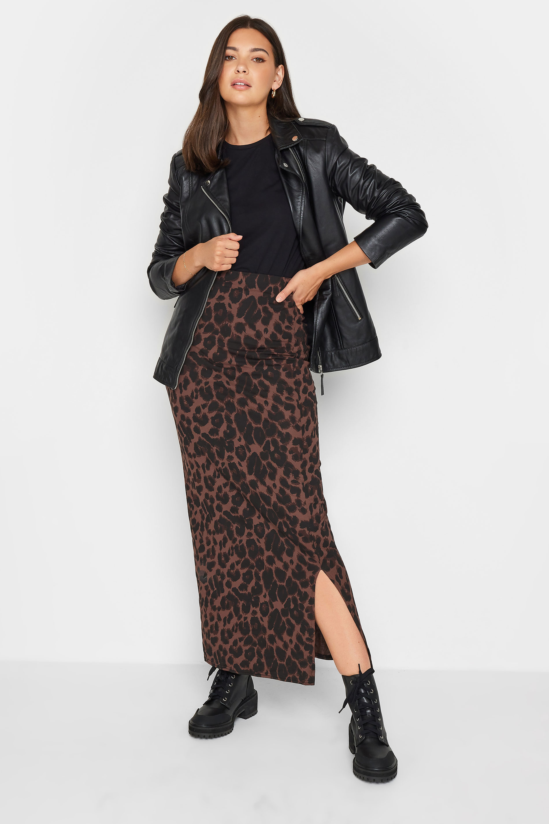 LTS Tall Brown Leopard Print Maxi Skirt | Long Tall Sally 3