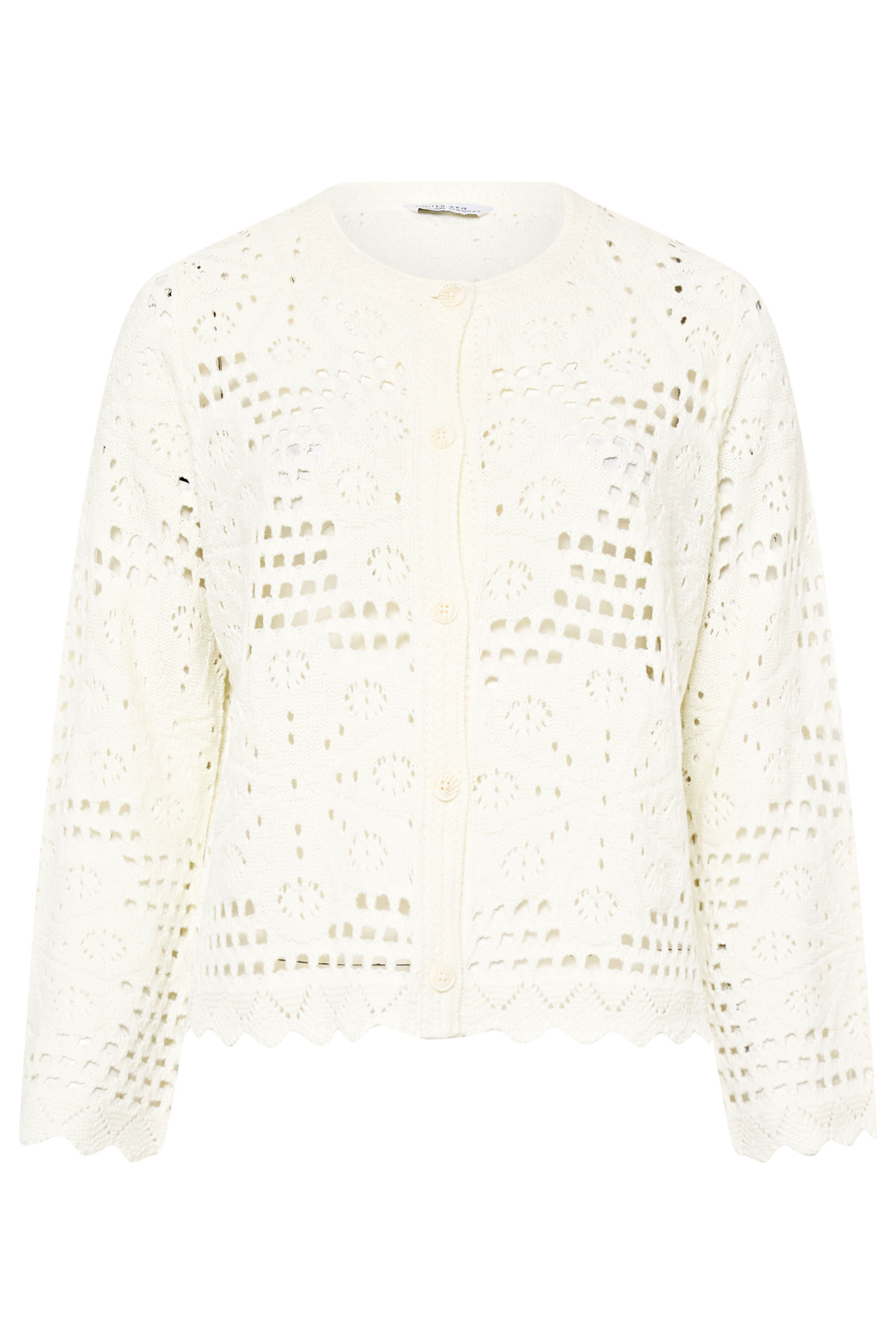LIMITED COLLECTION Plus Size Ivory White Floral Crochet Cardigan | Yours Clothing 5