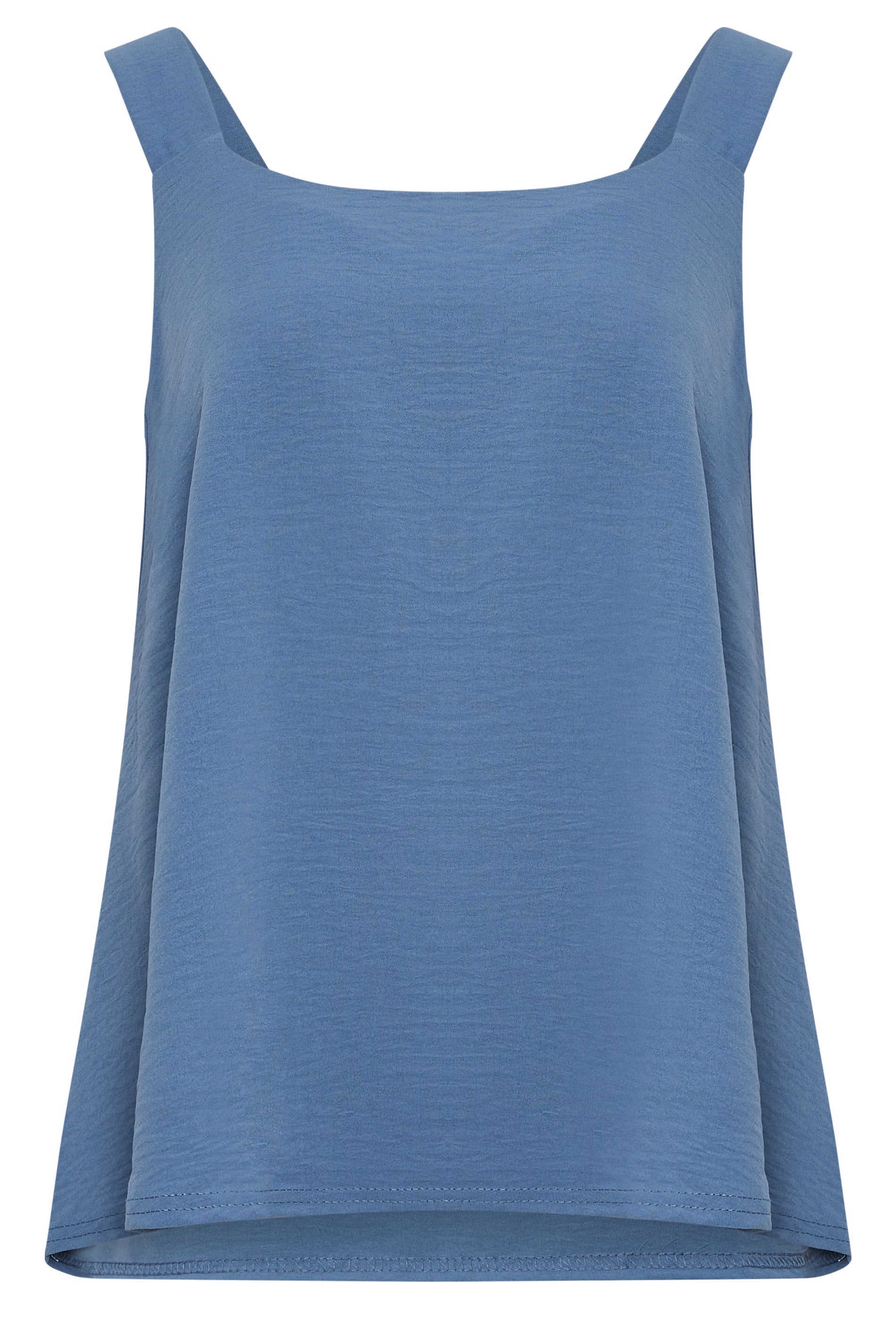 LTS Tall Women's Denim Blue Linen Look Vest Top | Long Tall Sally 6