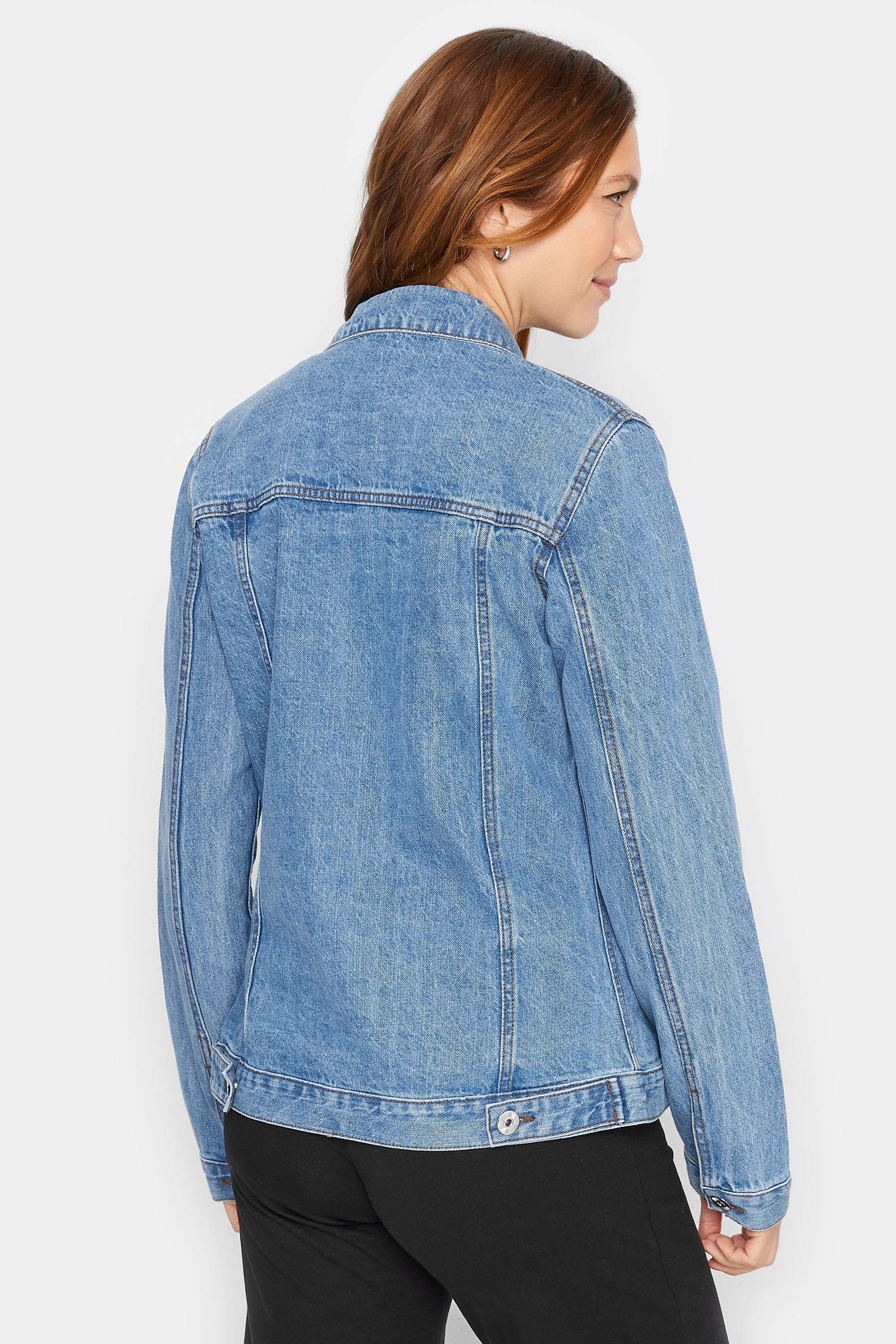 LTS Tall Women's Light Blue Washed Denim Jacket | Long Tall Sally 3