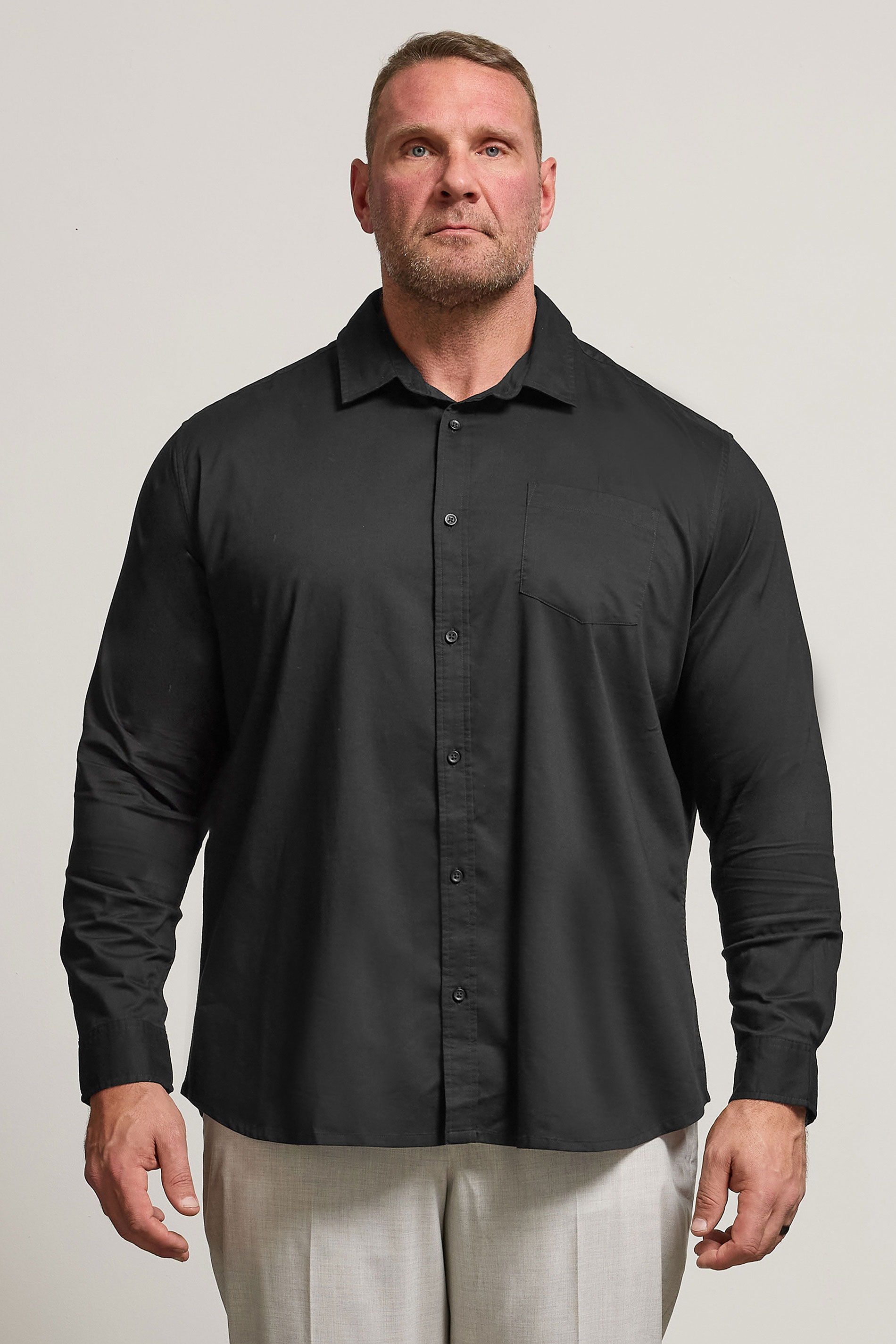 BadRhino Big & Tall Black Stretch Long Sleeve Shirt | BadRhino 3