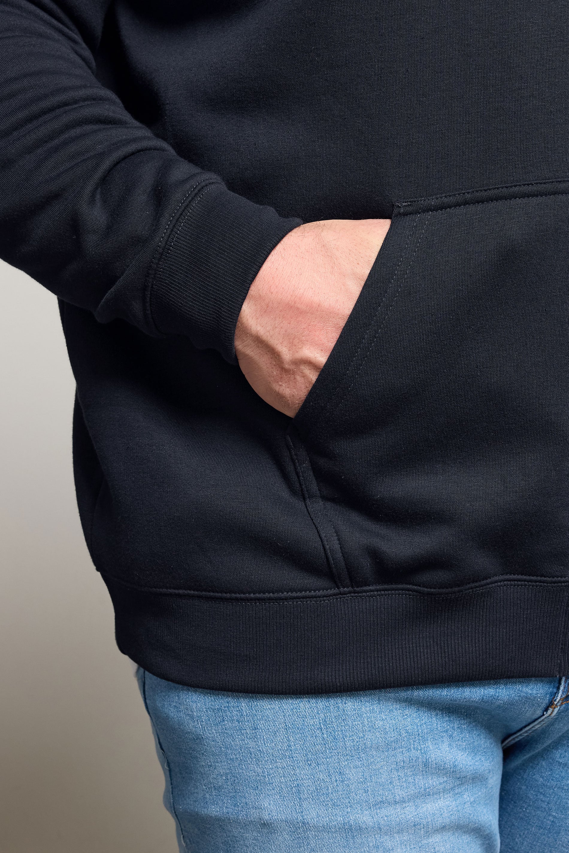 BadRhino Big & Tall Navy Blue Zip Through Hoodie | BadRhino  5