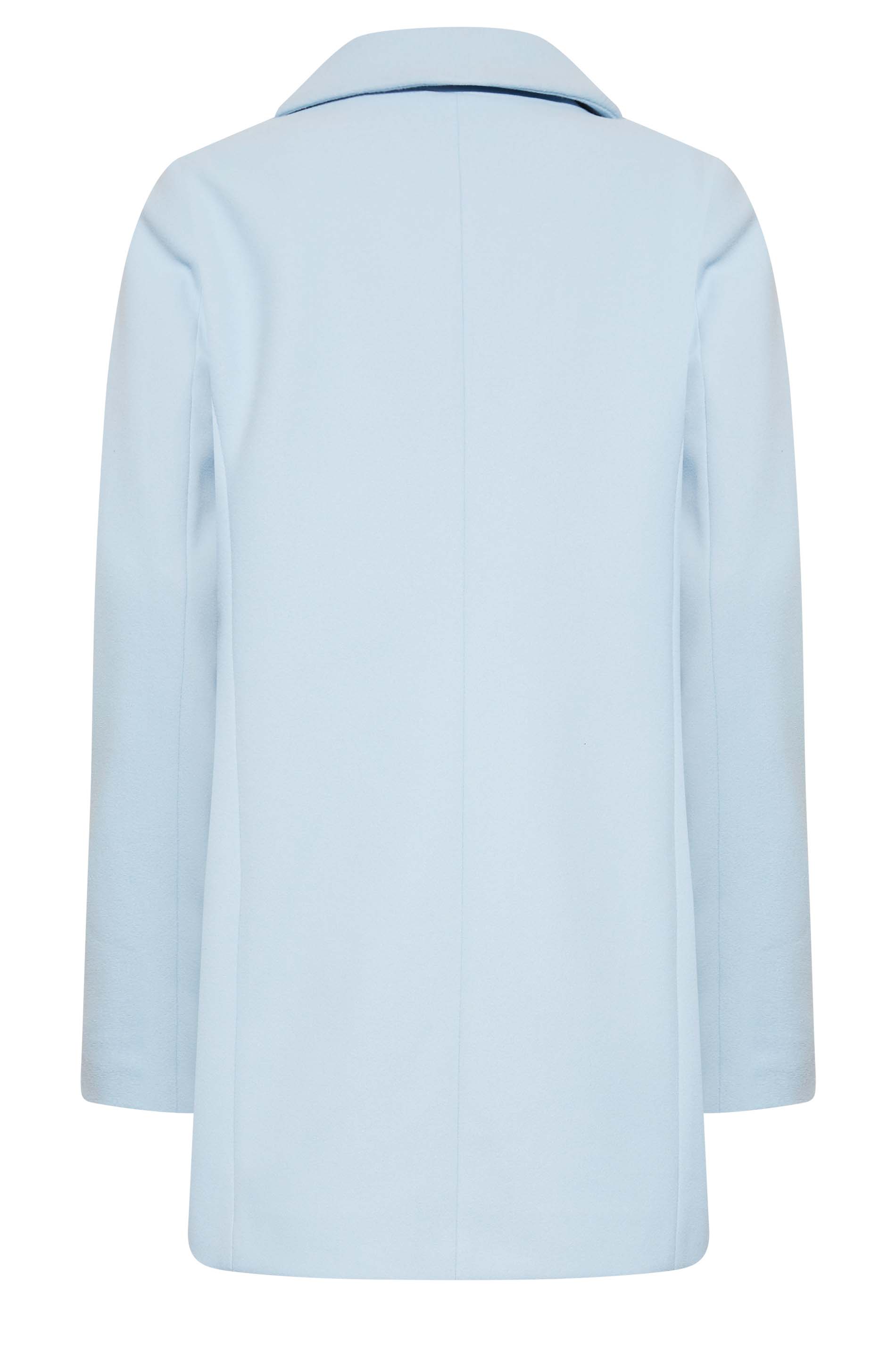 LTS Tall Women's Light Blue Double Breasted Brushed Jacket | Long Tall Sally 3