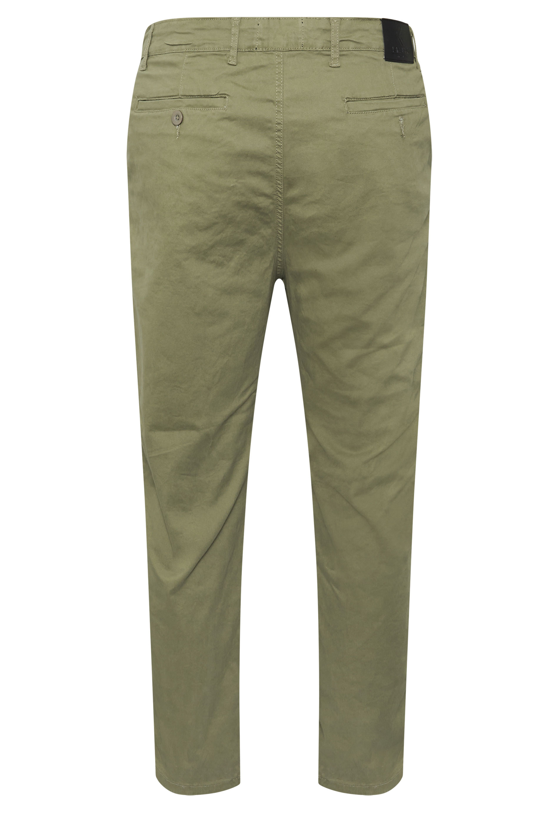 KAM Big & Tall Neutral Green Chino Trousers | BadRhino 4