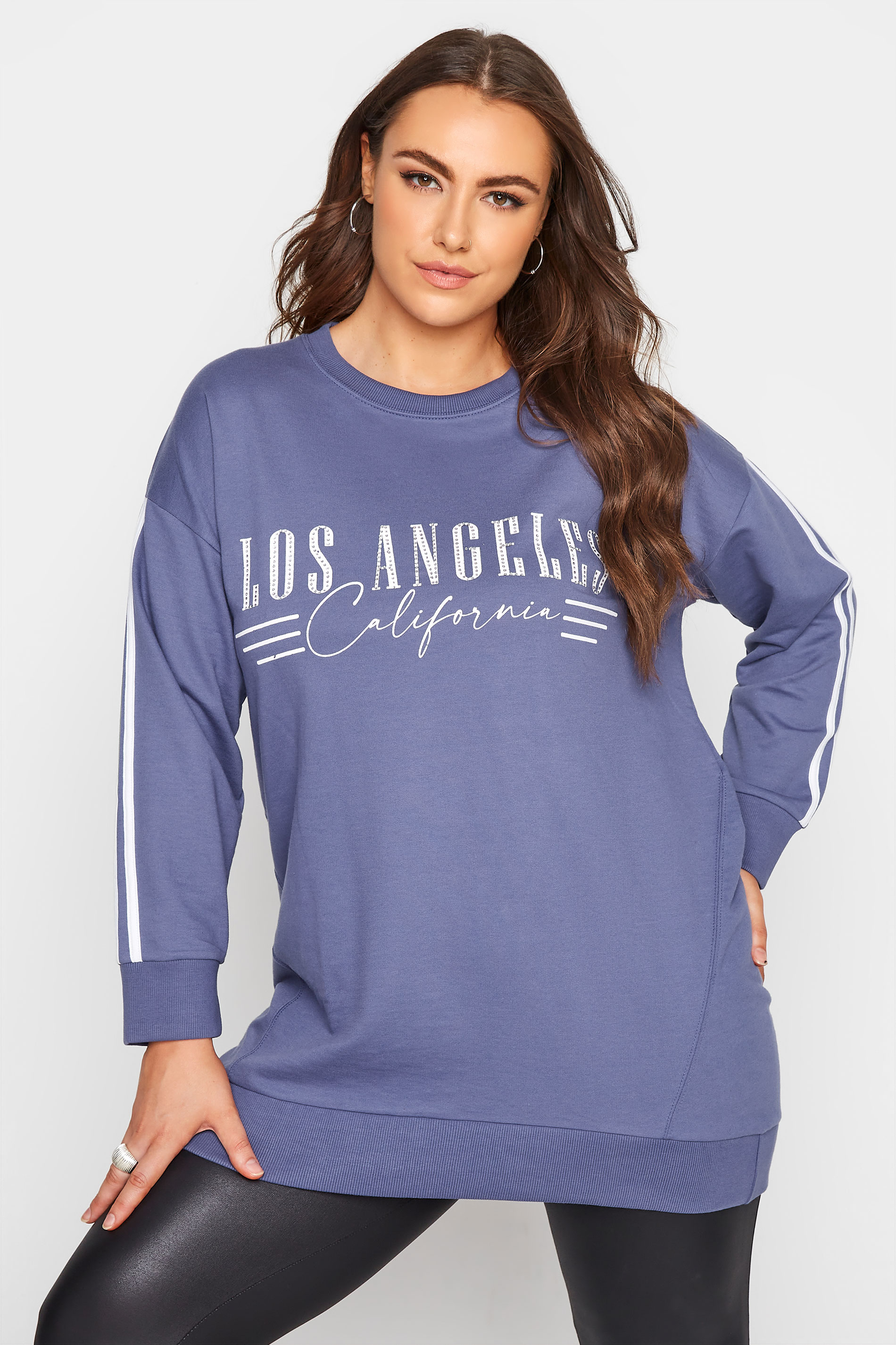 Blue 'Los Angeles' Embellished Varsity Sweatshirt_A.jpg