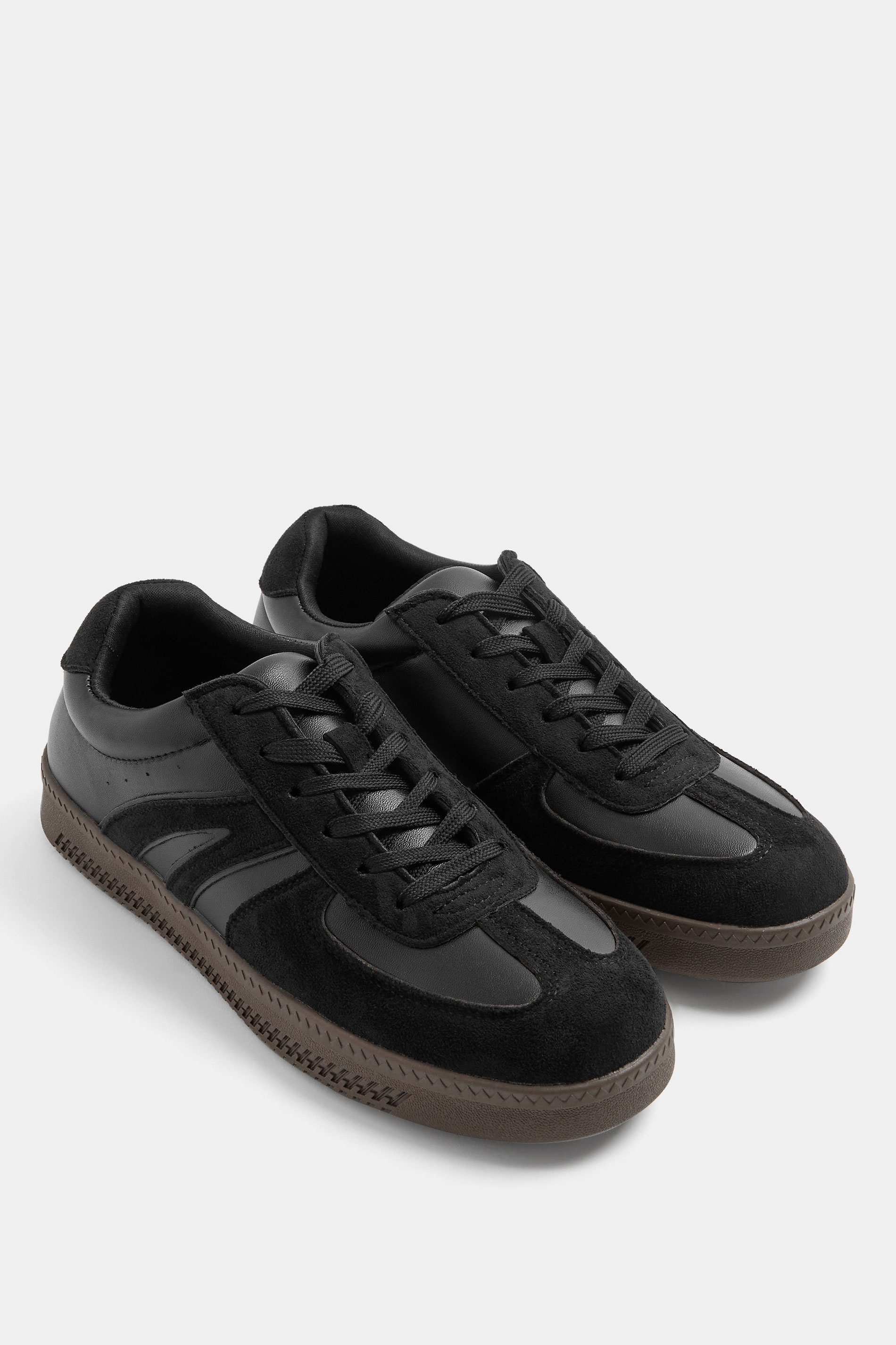 Yours Black Side Panel Trainers In Wide E & Extra Wide Eee Fit Size 37EEE