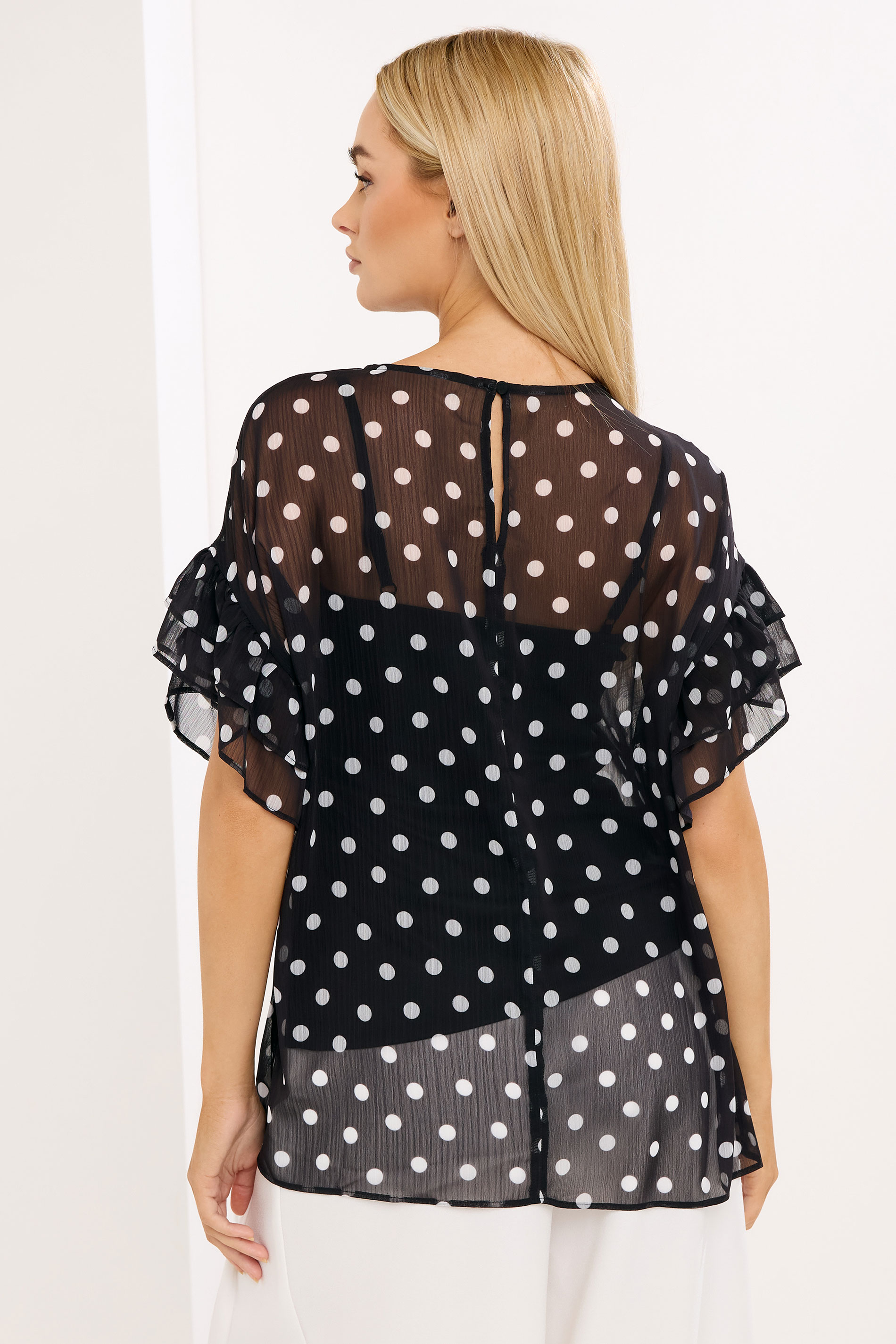STAR Black Polka Dot Mesh Top | StarByJM 2