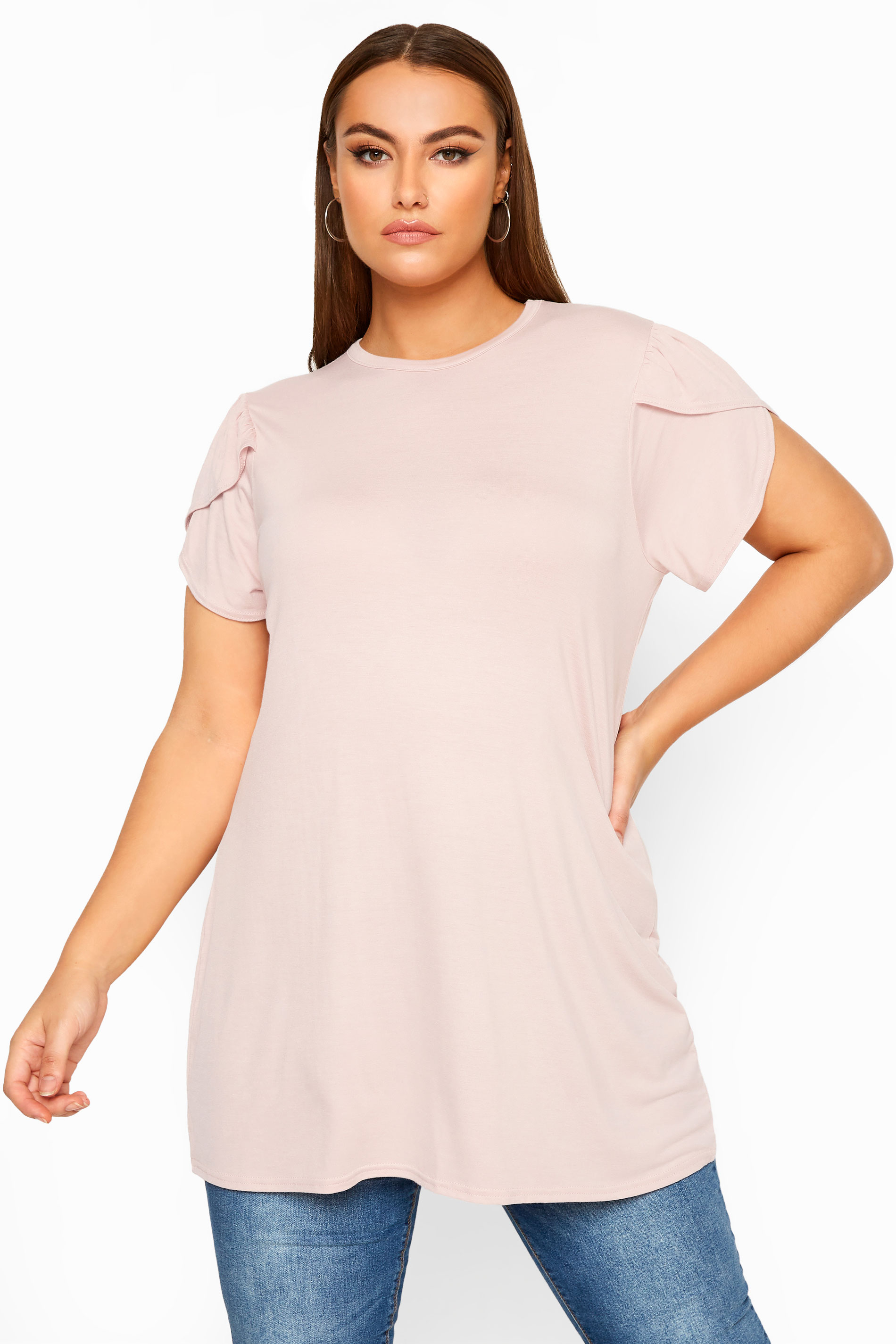 LIMITED COLLECTION Pink Wrap Sleeve Top | Yours Clothing