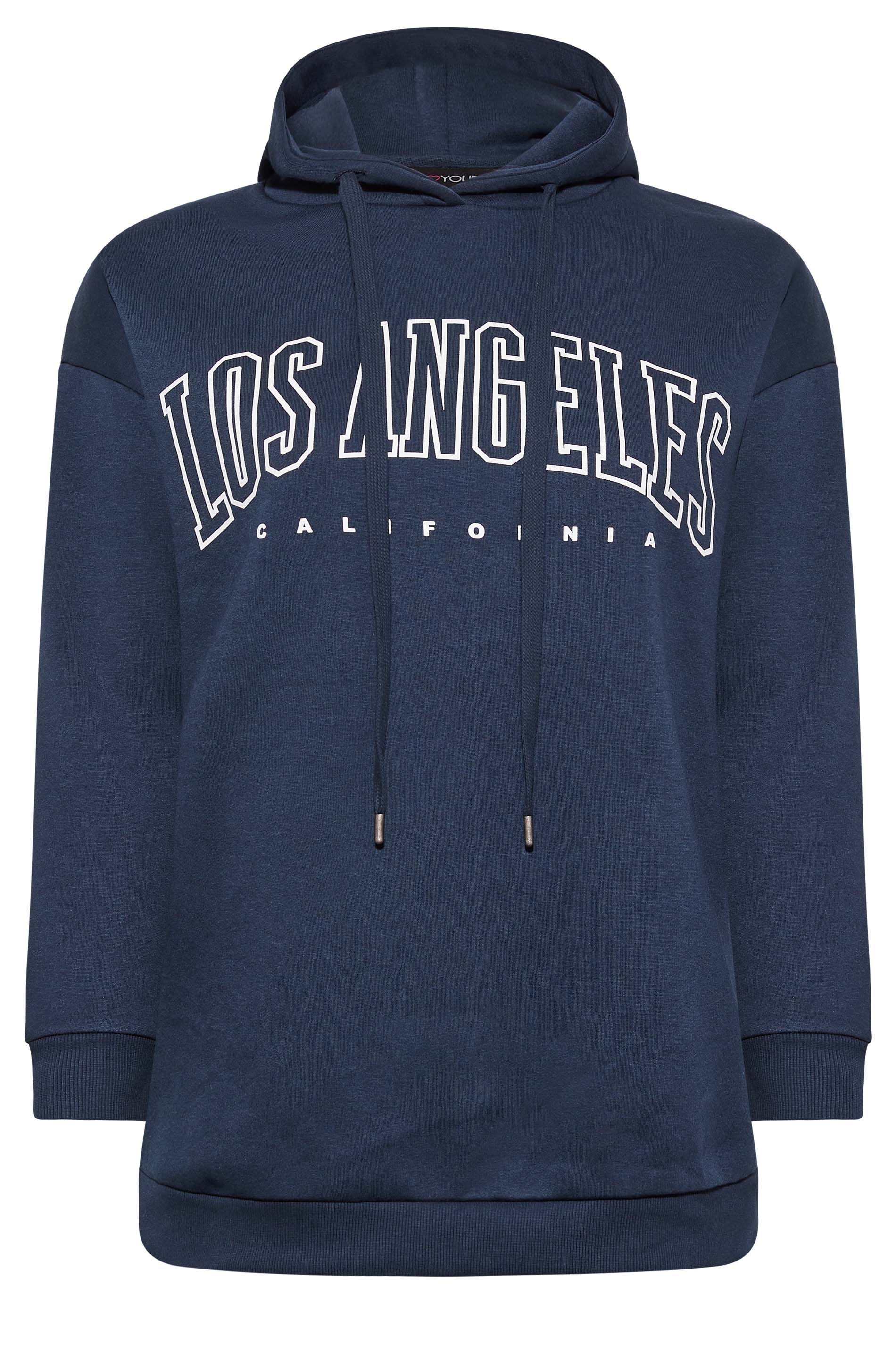 YOURS Plus Size Navy Blue 'Los Angeles' Slogan T-Shirt