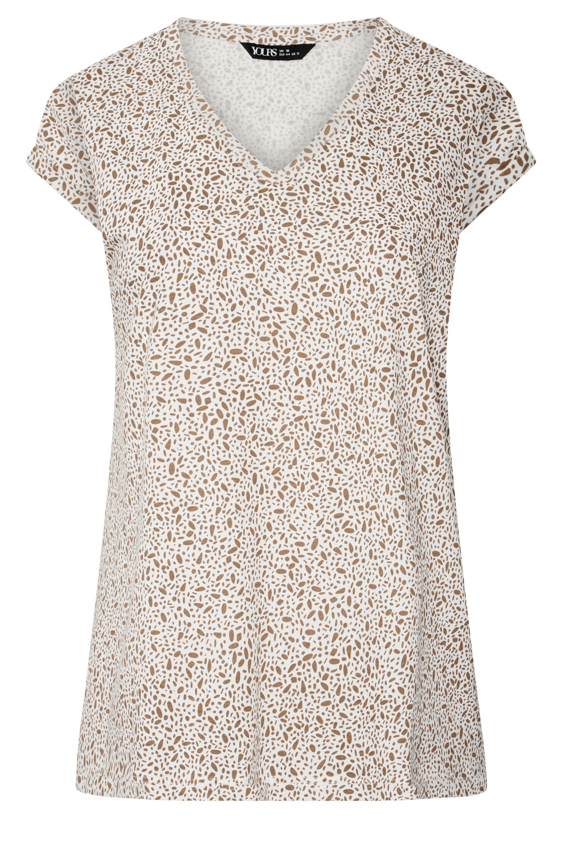 YOURS Plus Size Ivory White Pebble Print Blouse | Yours Clothing 1