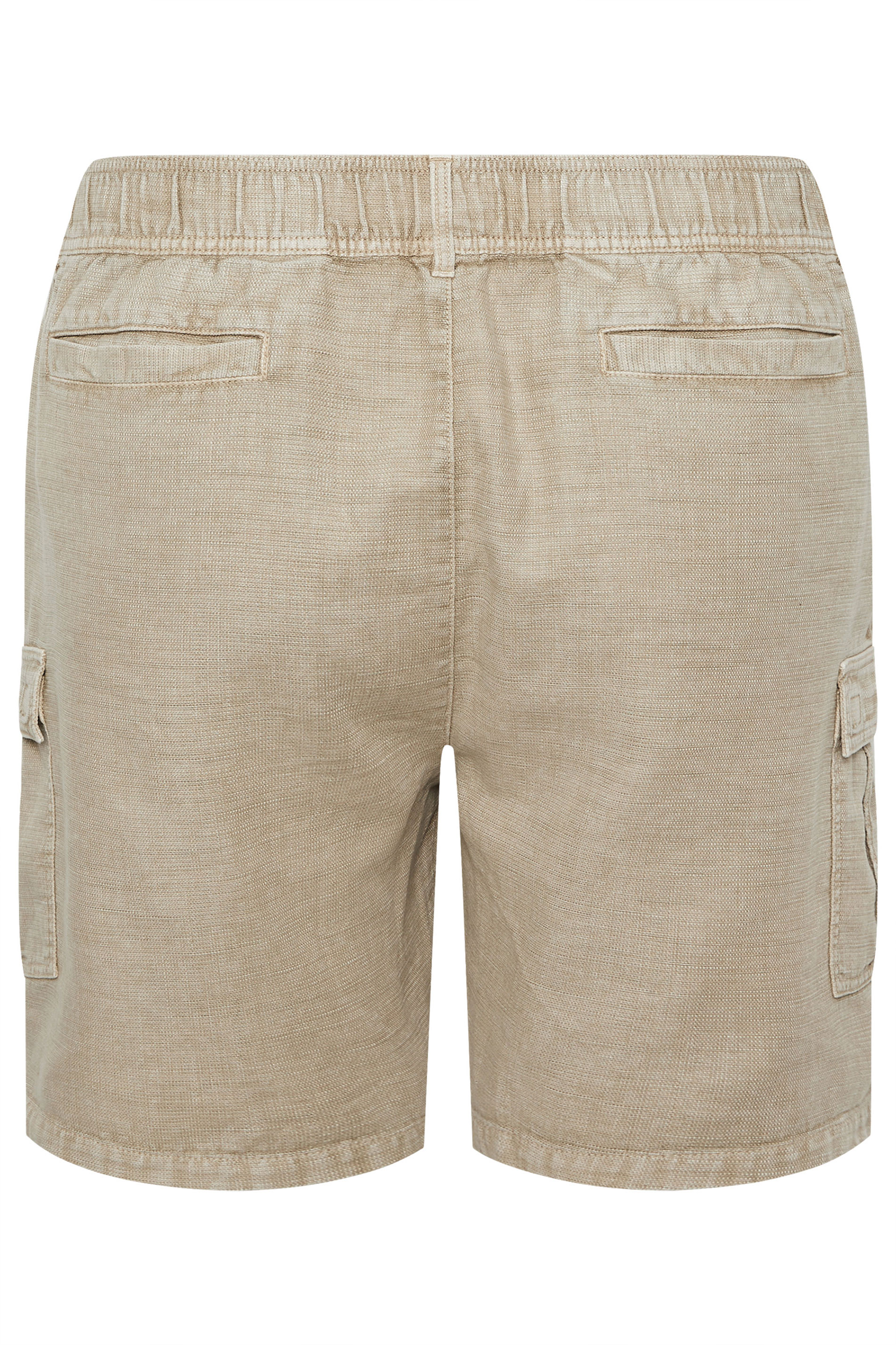 BadRhino Big & Tall Stone Brown Washed Slub Cotton Cargo Shorts | BadRhino 7