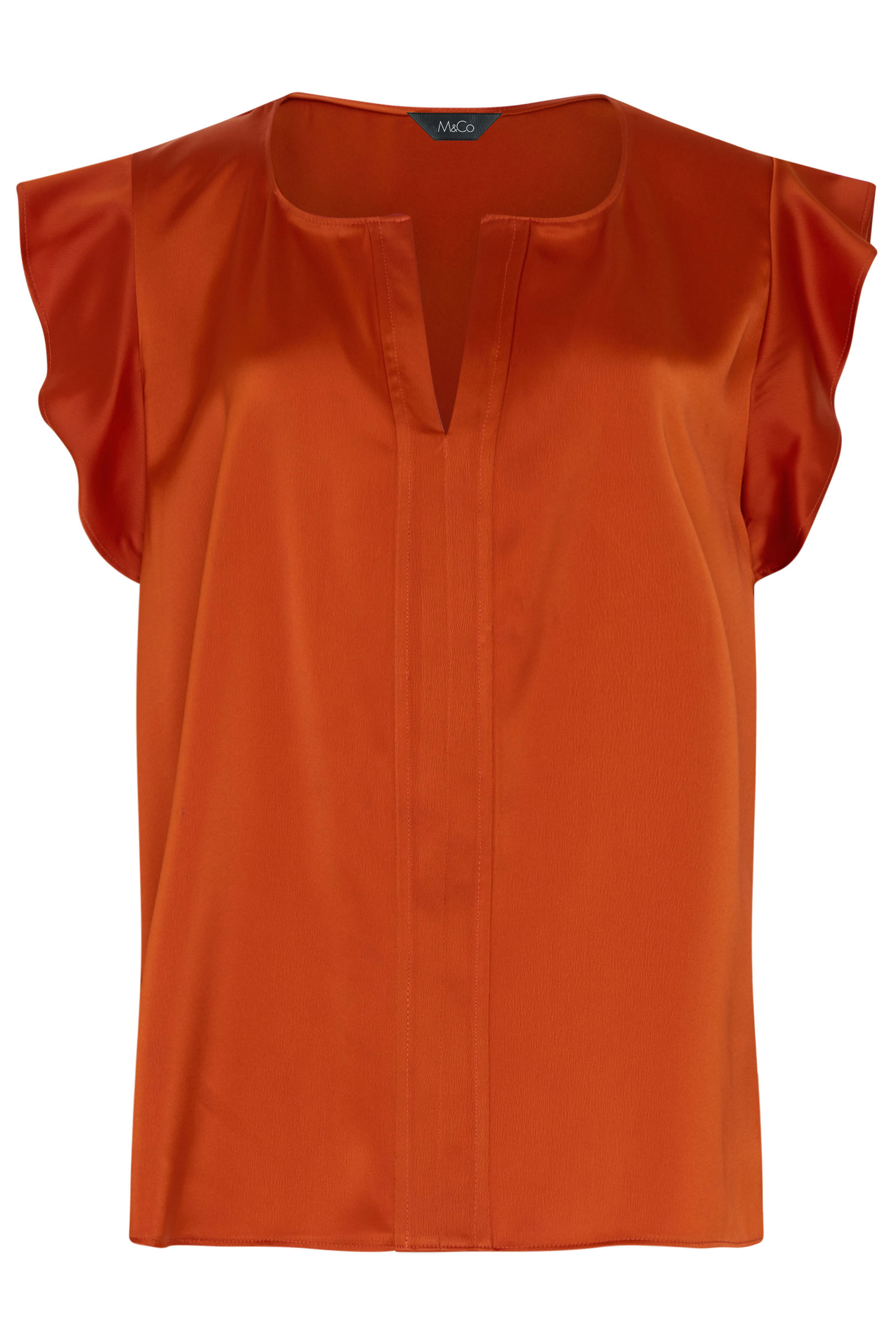 M&Co Orange Frill Sleeve Blouse | M&Co 5