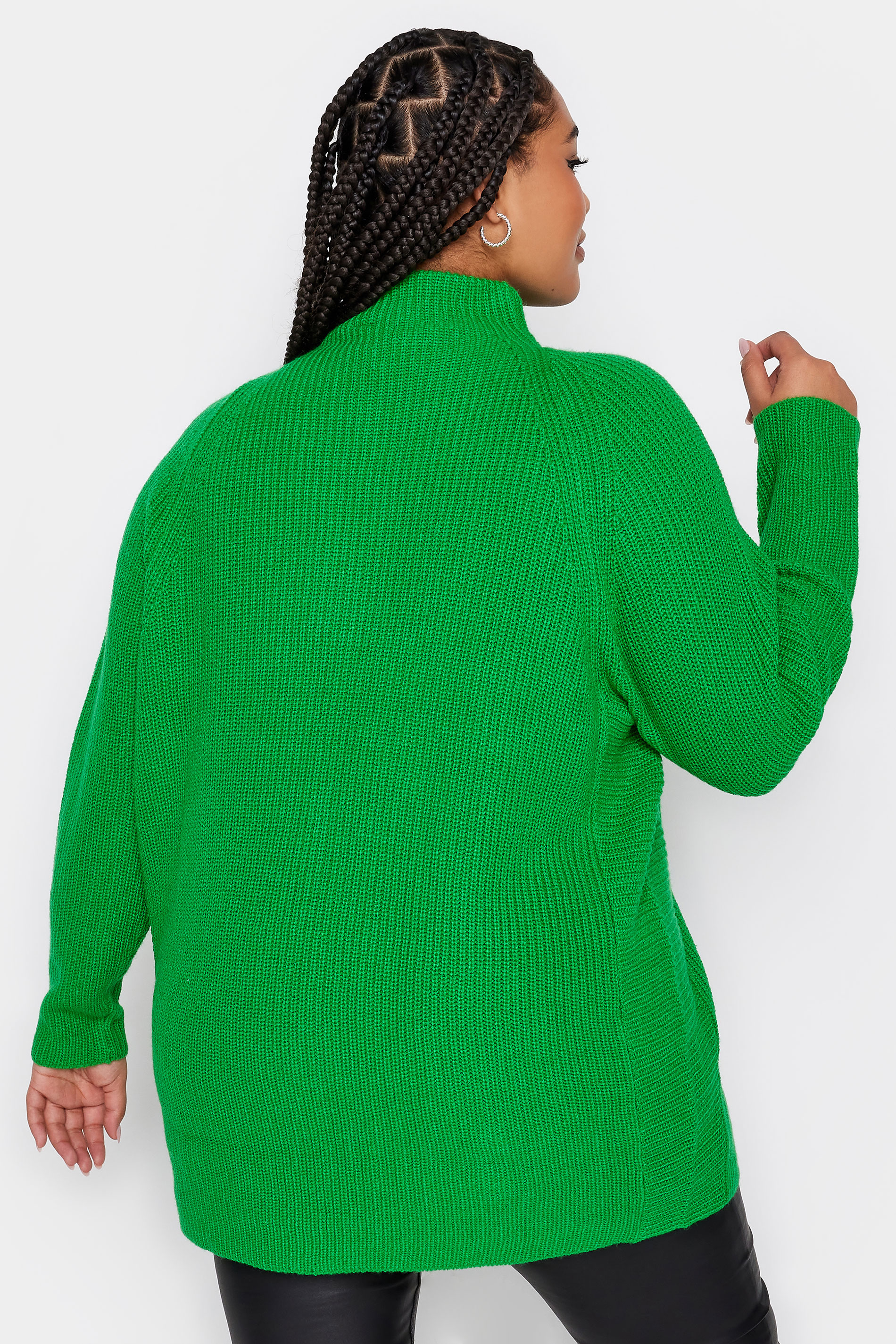 YOURS Plus Size Green Ribbed Knitted Jumper | Yours Clothing  3