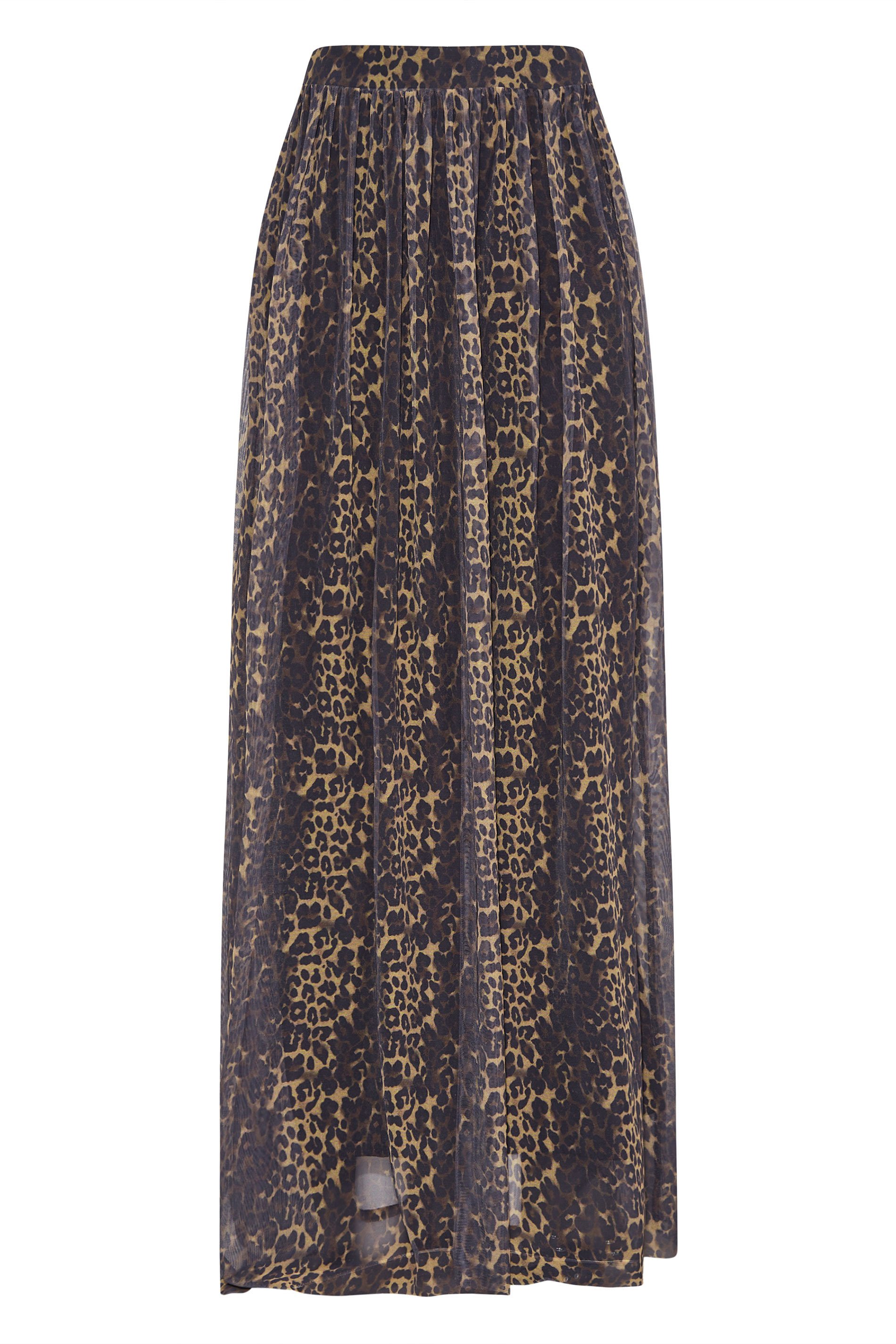 LTS Tall Women's Brown Leopard Print Mesh Maxi Skirt | Long Tall Sally