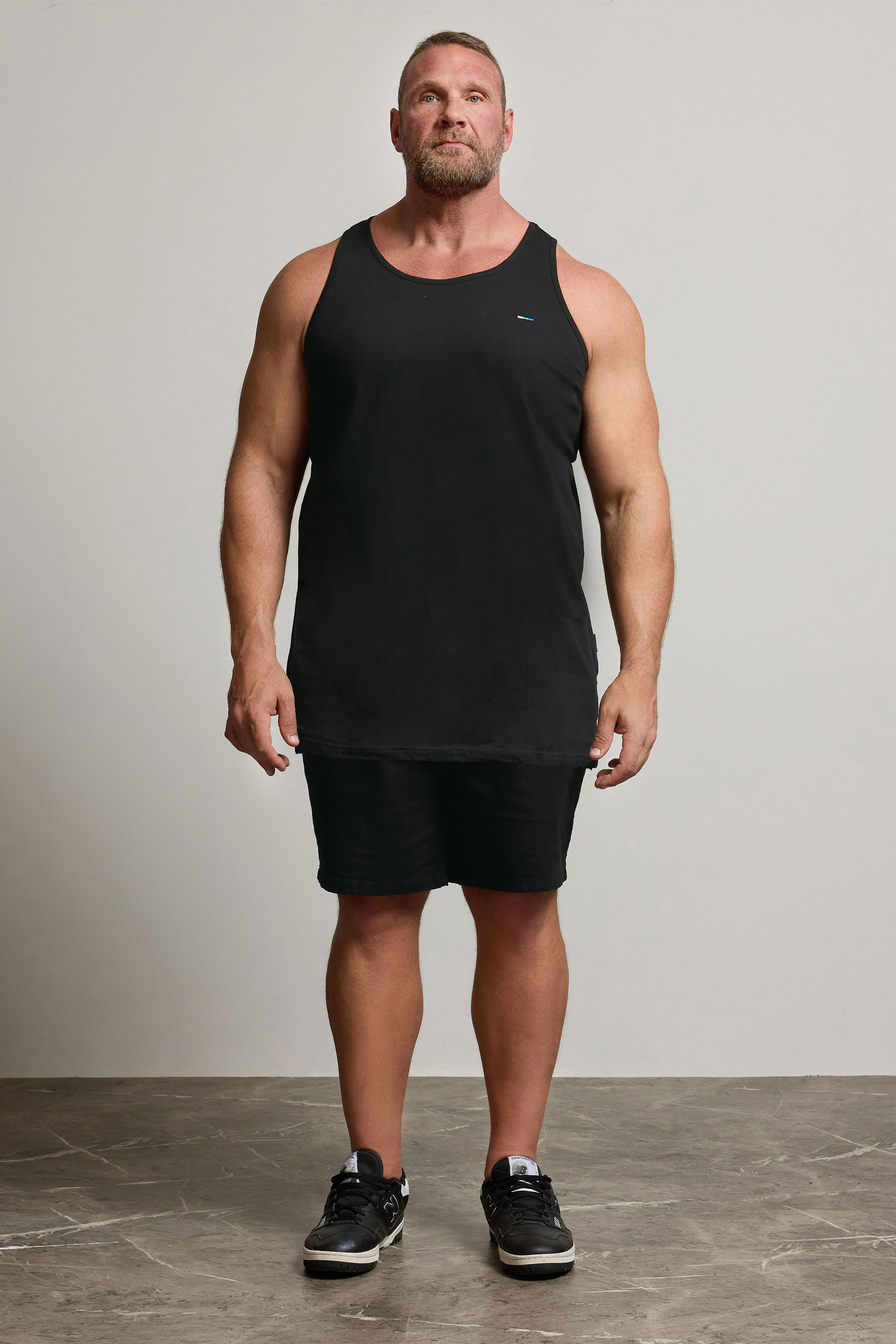 BadRhino Big & Tall 5 Pack Grey/Green/White/Navy/Black Extra Long Plain Vest Top | BadRhino 4