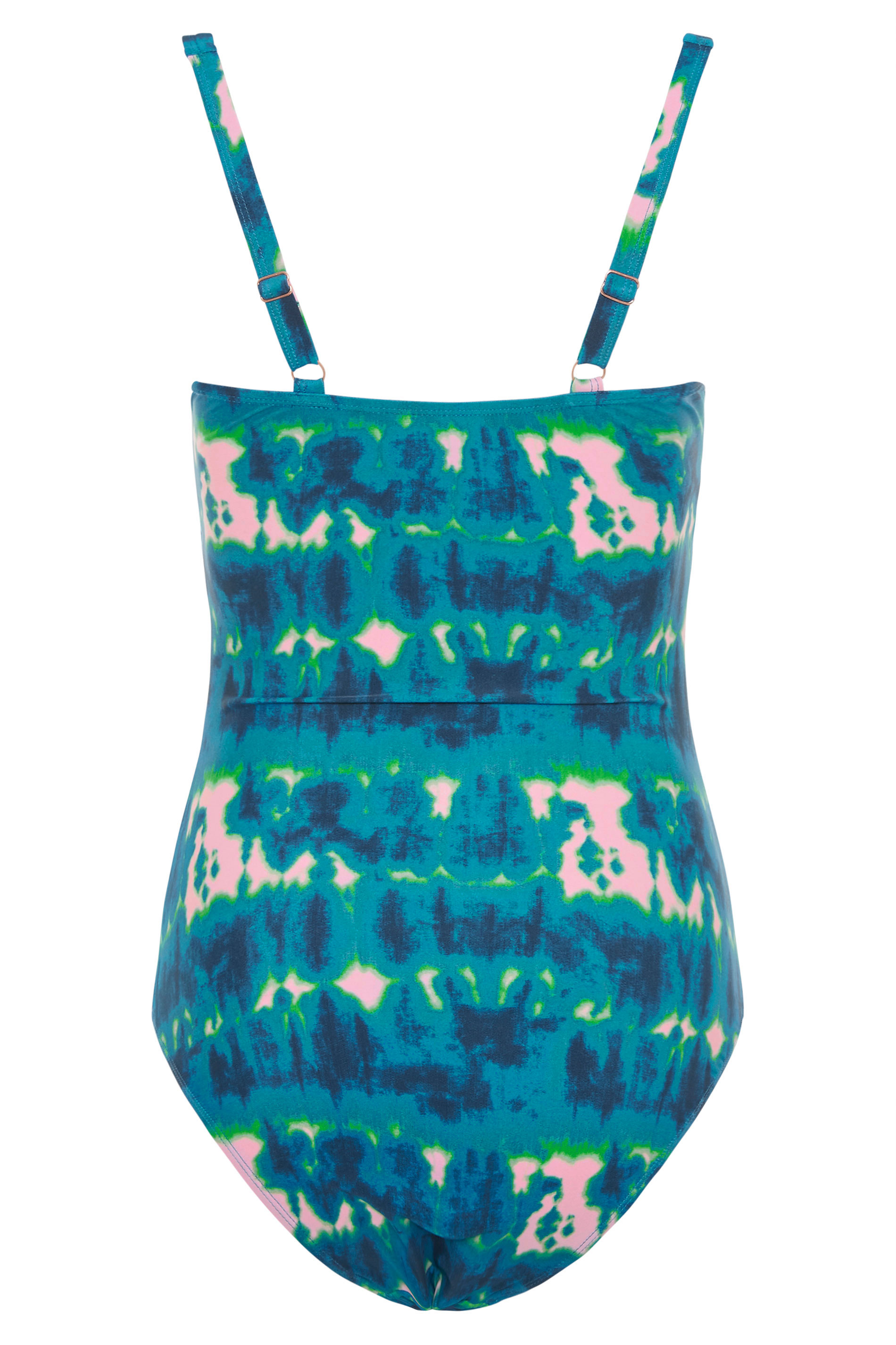 LTS Teal Blue Tie Dye Ruched Swimsuit | Long Tall Sally