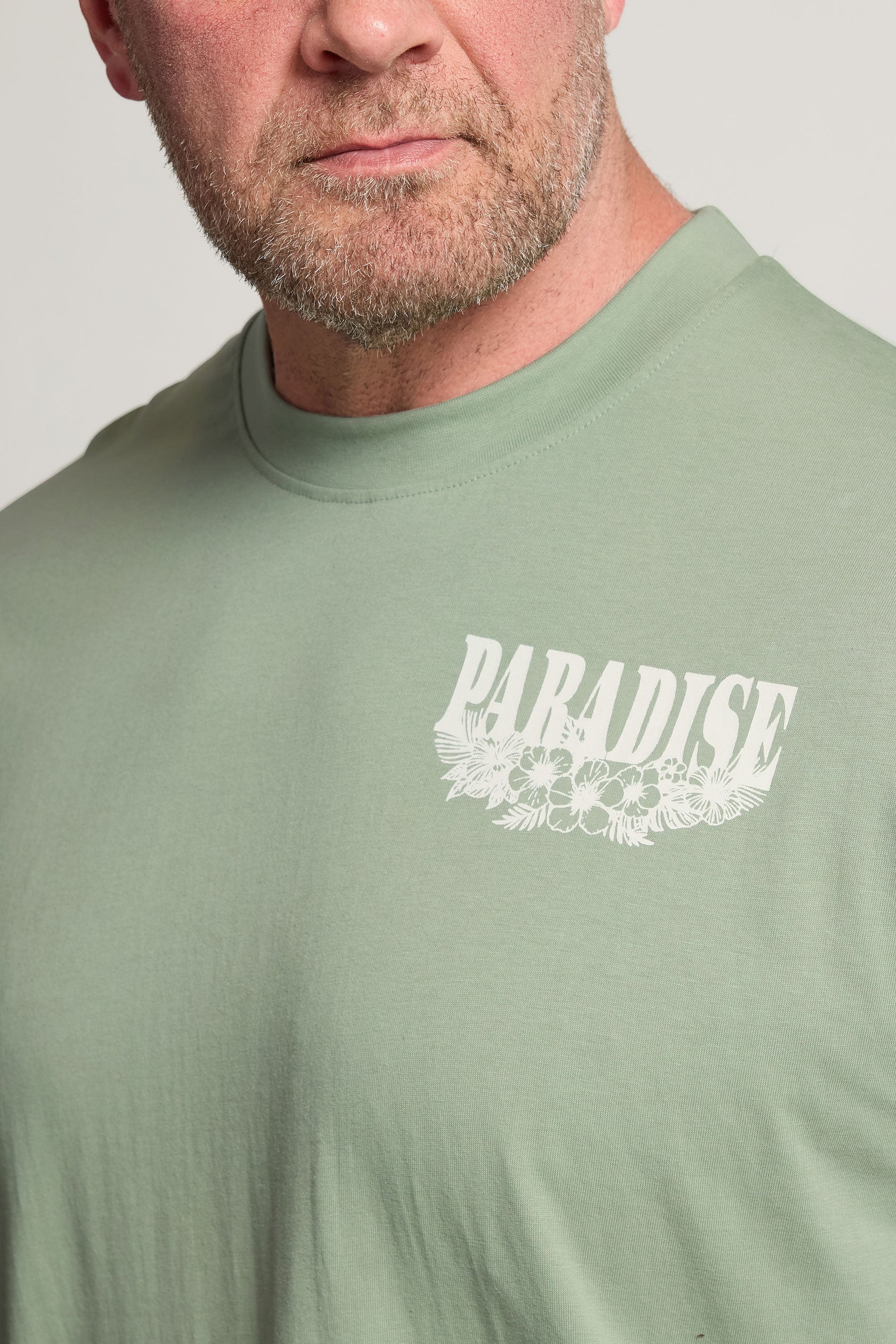 BadRhino Big & Tall Green 'Paradise' Graphic T-Shirt | BadRhino 4