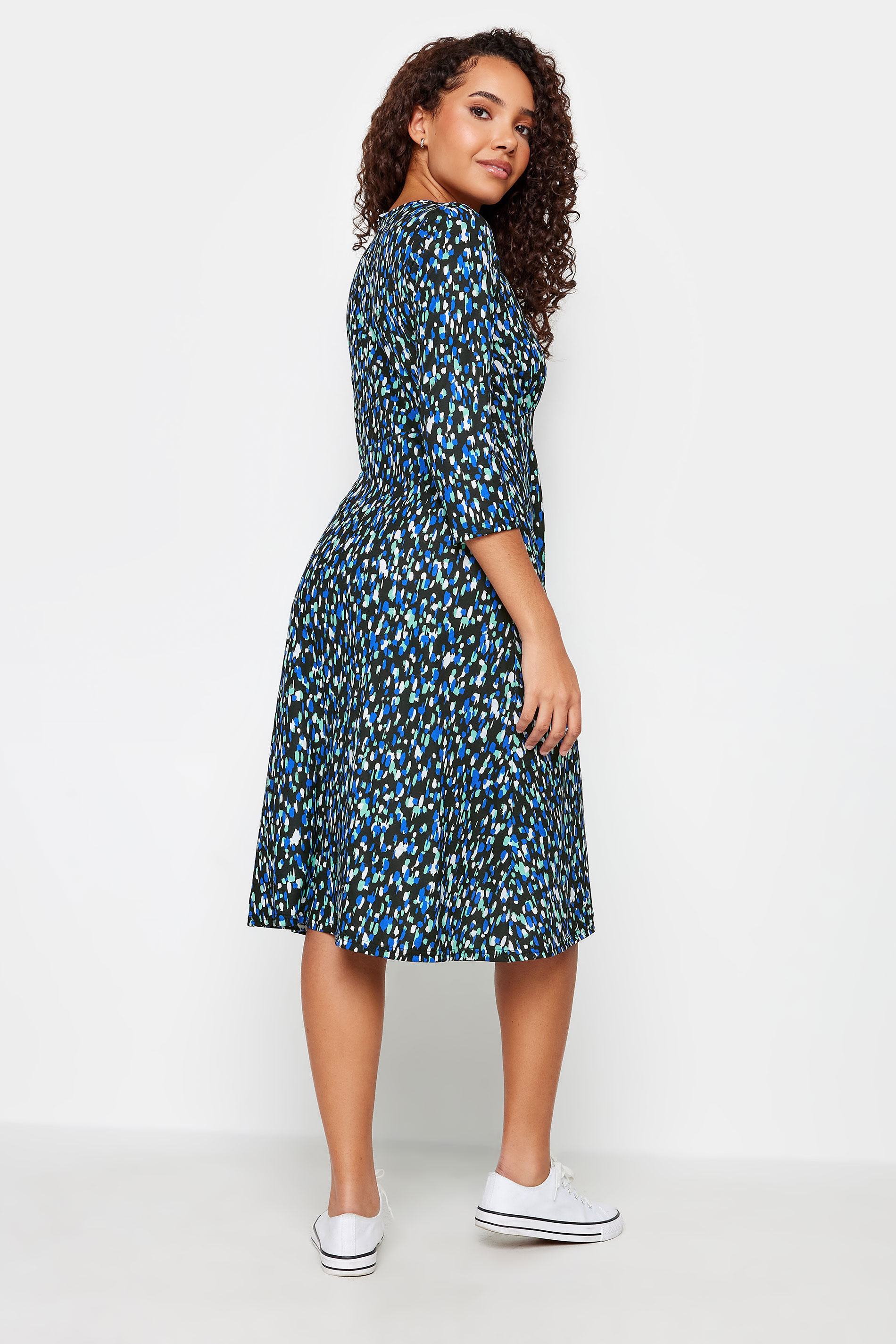 M&Co Black & Blue Markings Midaxi Dress | M&Co 3
