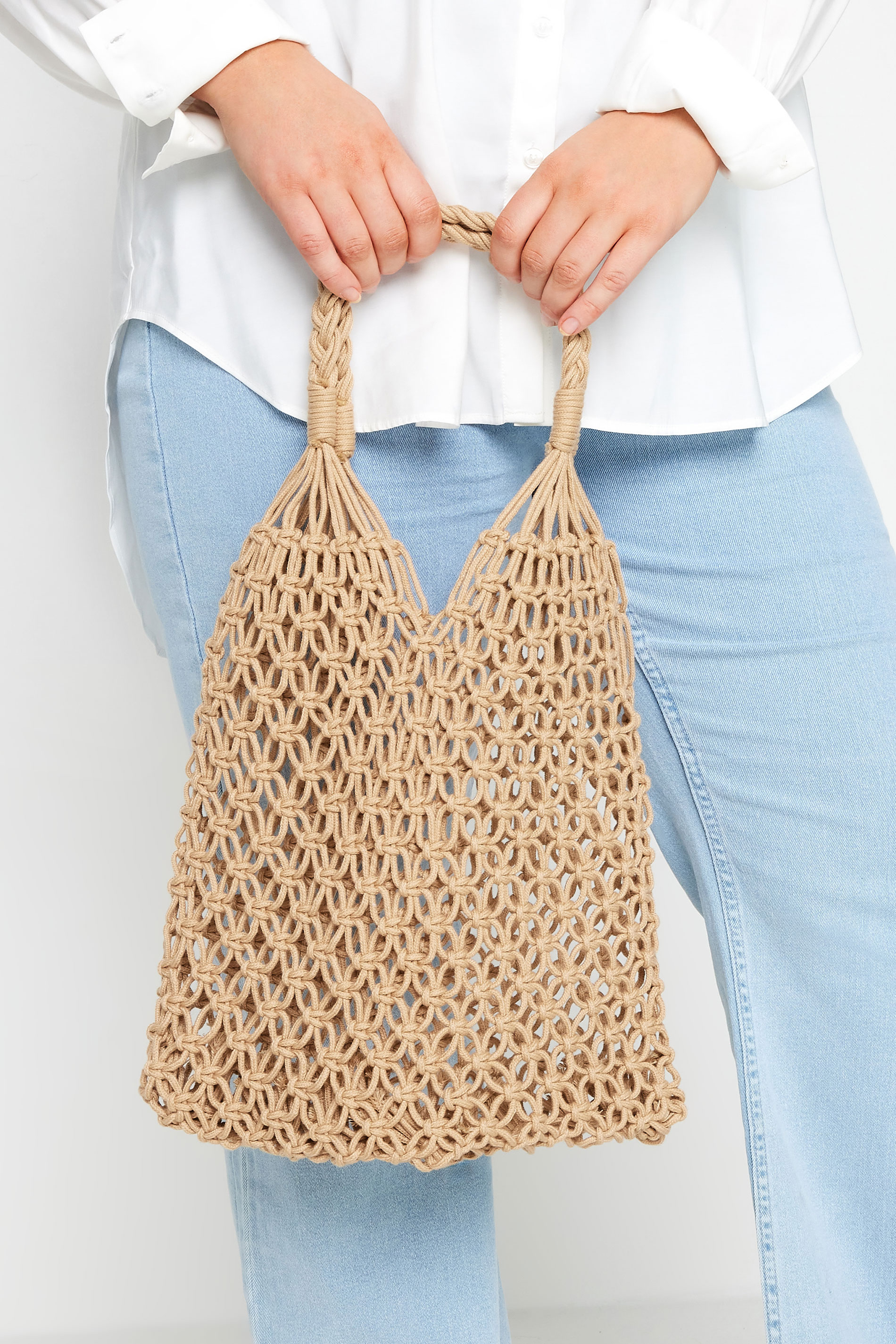 Brown Crochet Beach Bag | Yours Clothing 2