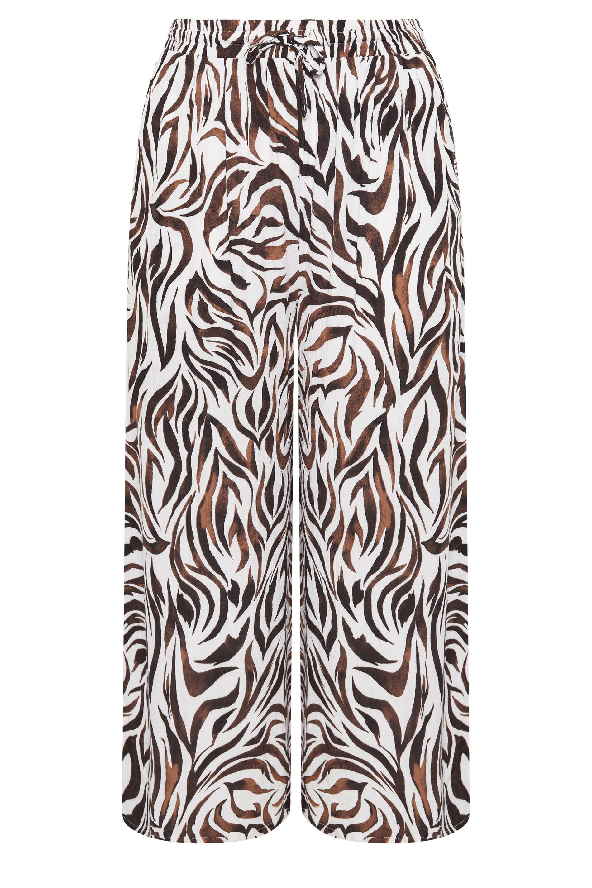 YOURS Plus Size Natural Brown Zebra Print Wide Leg Trousers | Yours Clothing 6