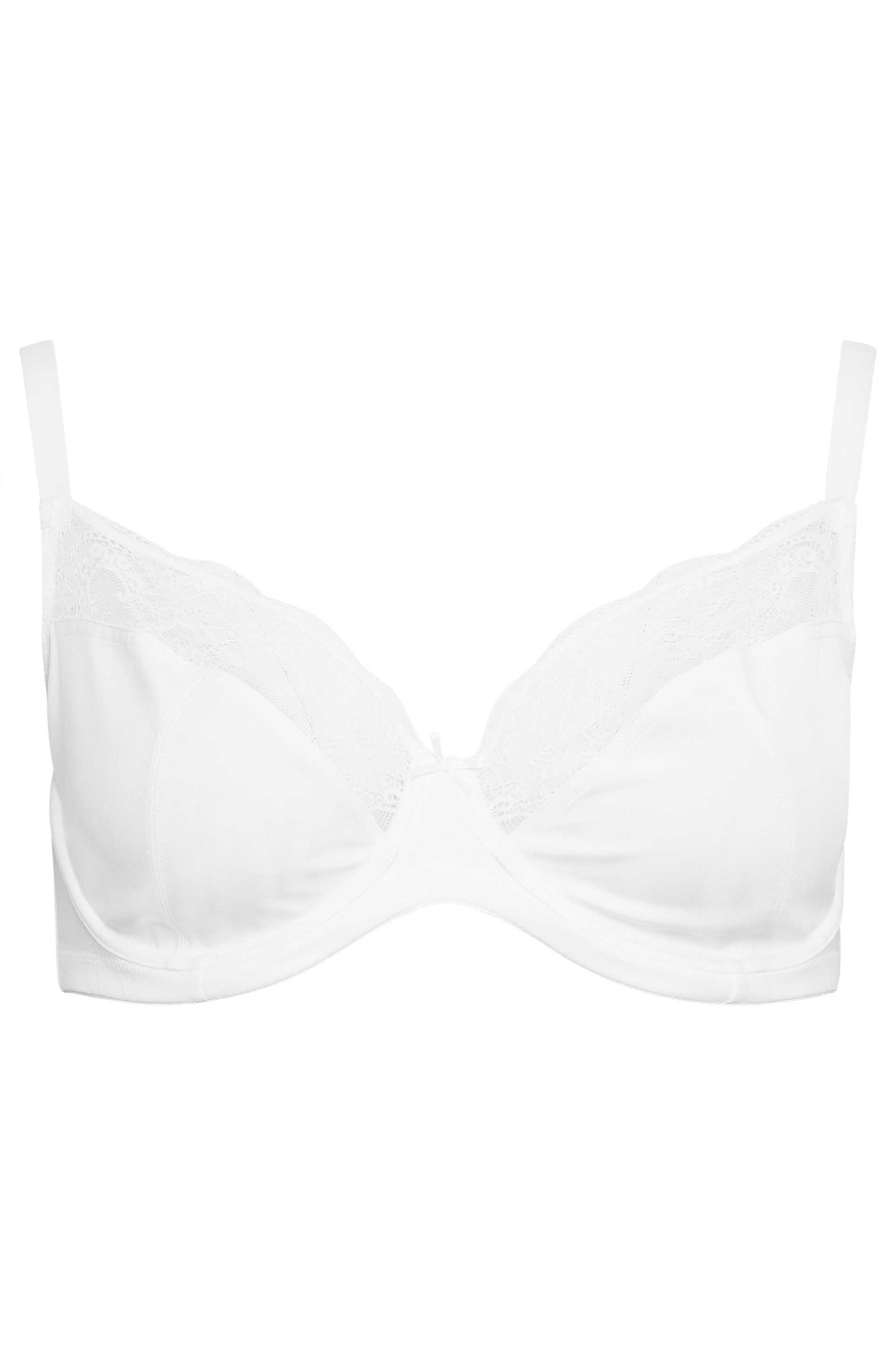 YOURS White Non-Padded Lace Bra | Yours Clothing 2