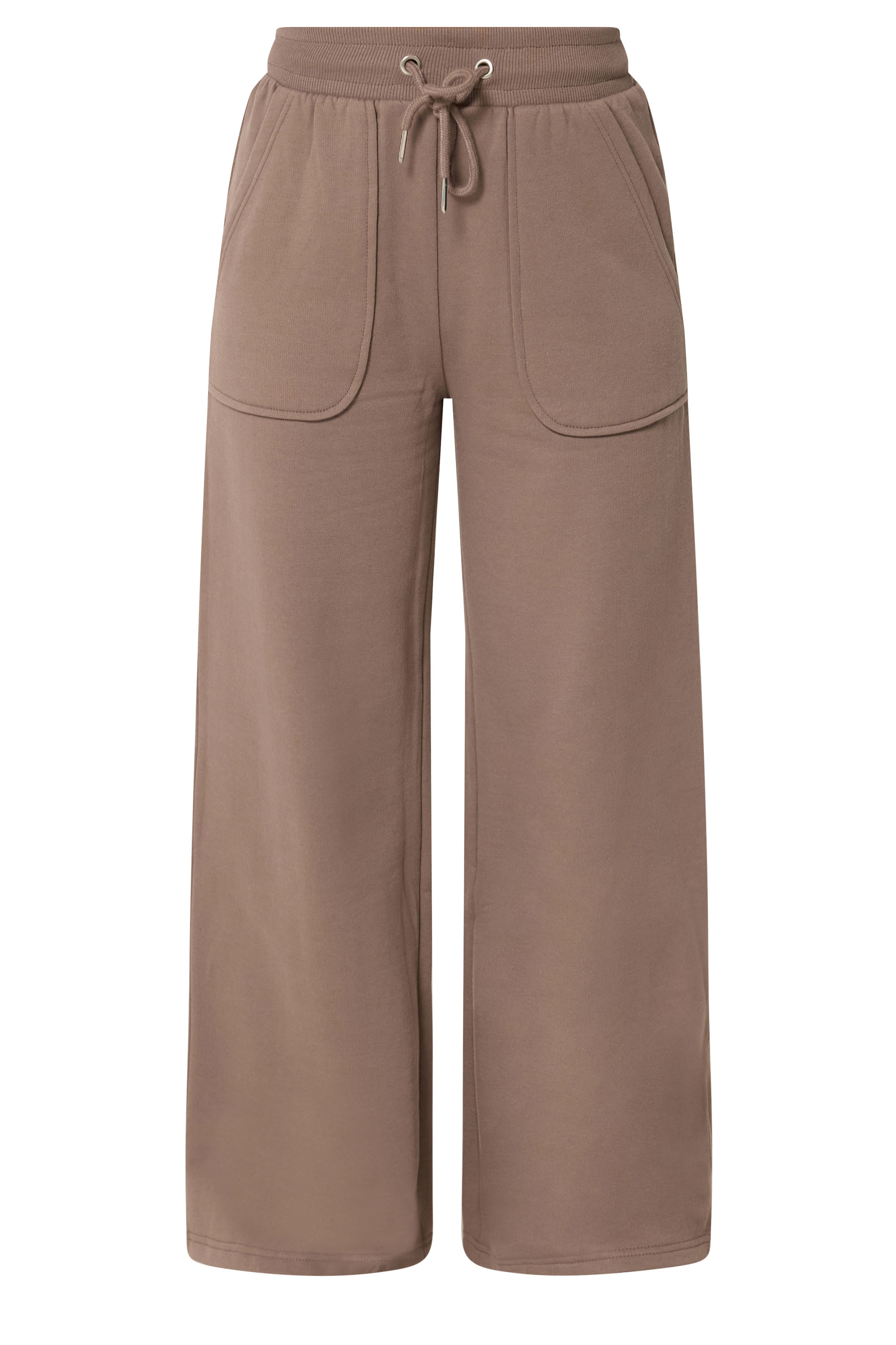 PixieGirl Petite Women's Mocha Brown Wide Leg Joggers | PixieGirl 5