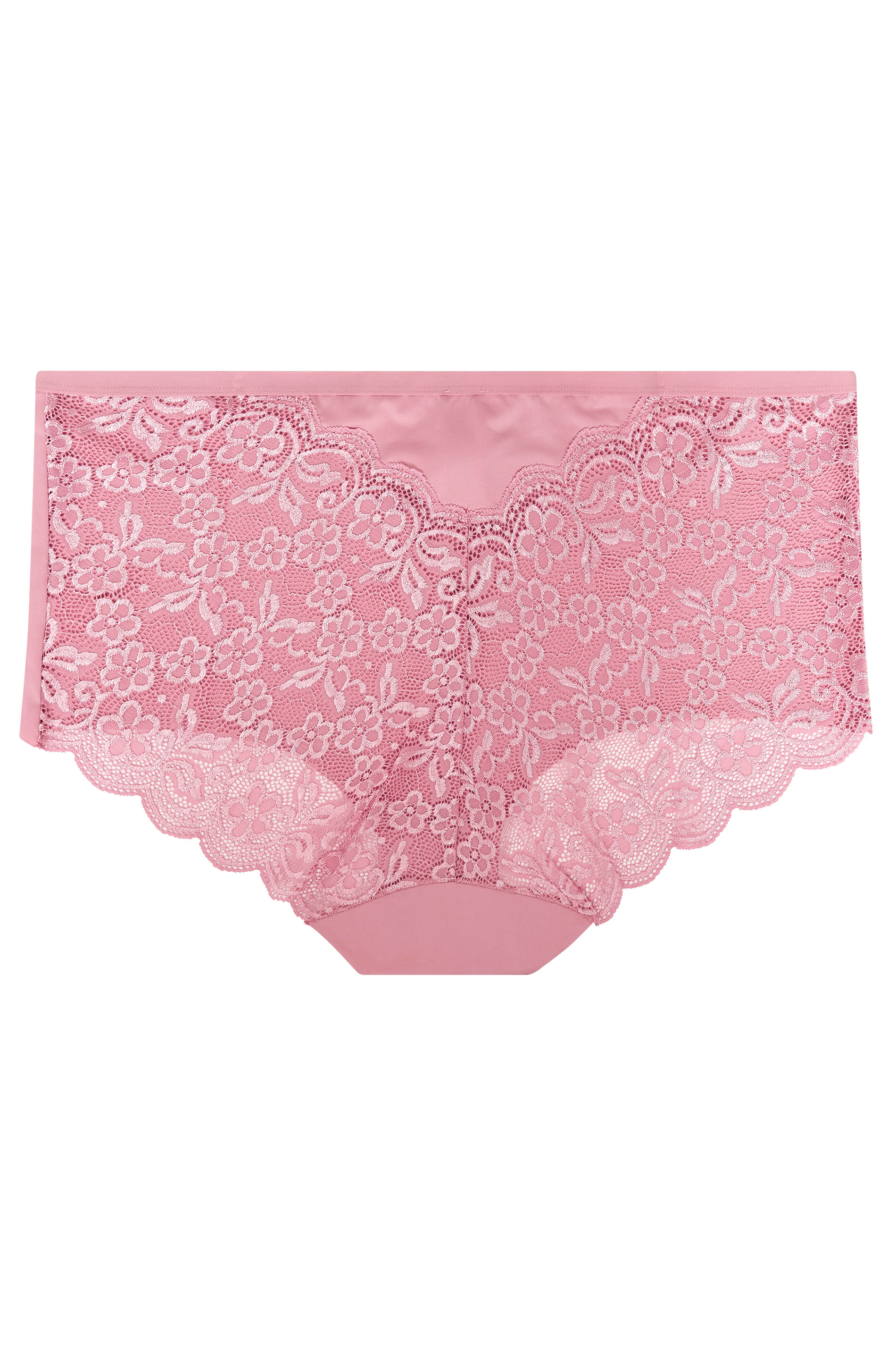 Pink Lace Back Full Briefs | Yours Clothing