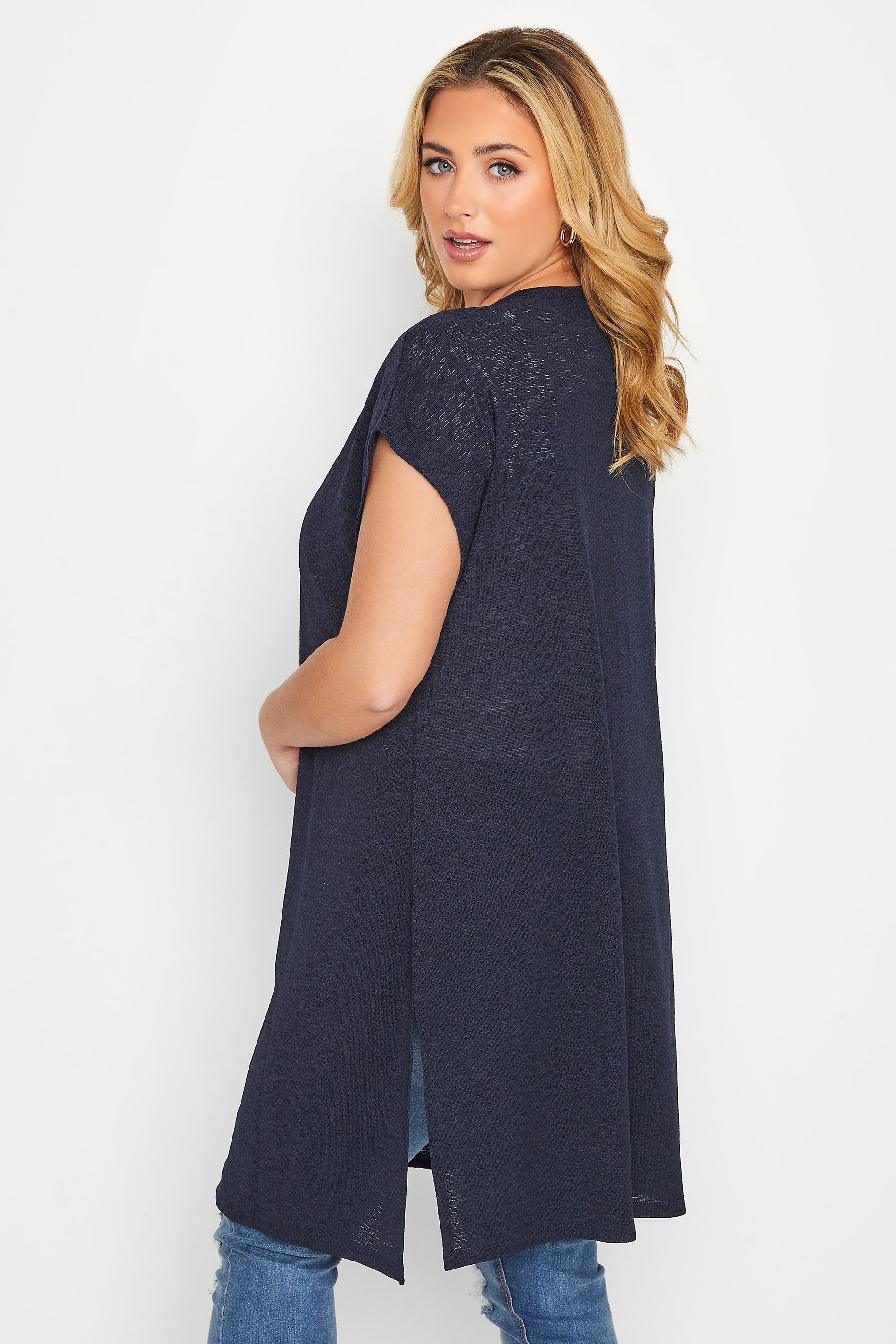 Plus Size Curve Navy Blue Cardigan | Yours Clothing 3