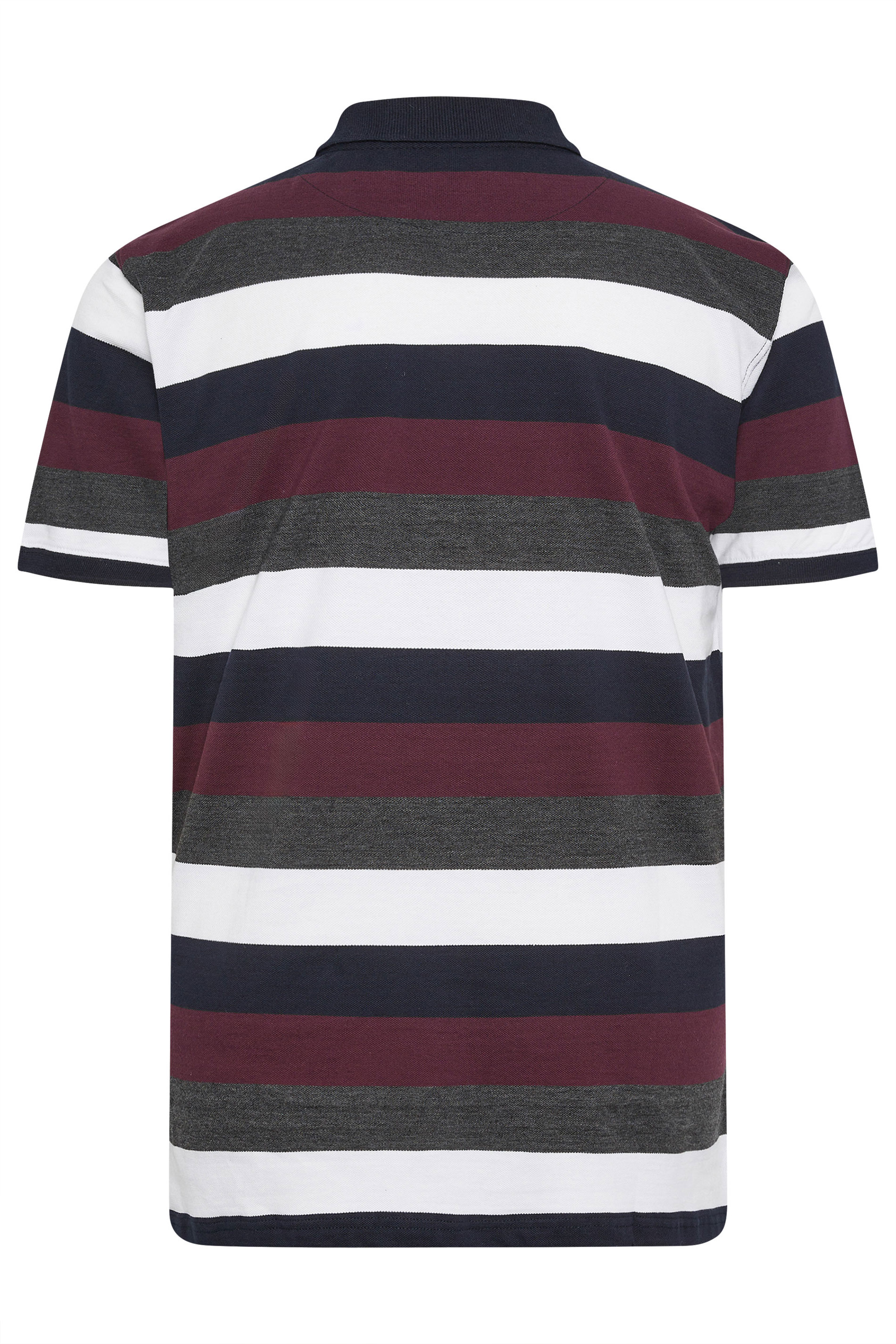 KAM Big & Tall Red Yarn Dye 'Tidepool' Stripe Polo Shirt | BadRhino 3