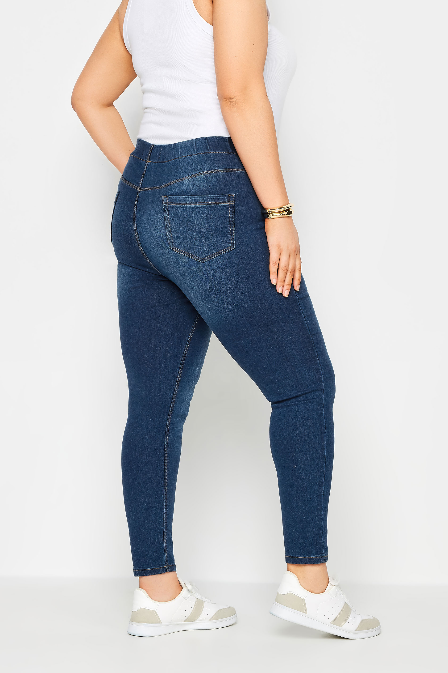 YOURS Plus Size Curve Dark Blue Stretch Cropped JENNY Jeggings
