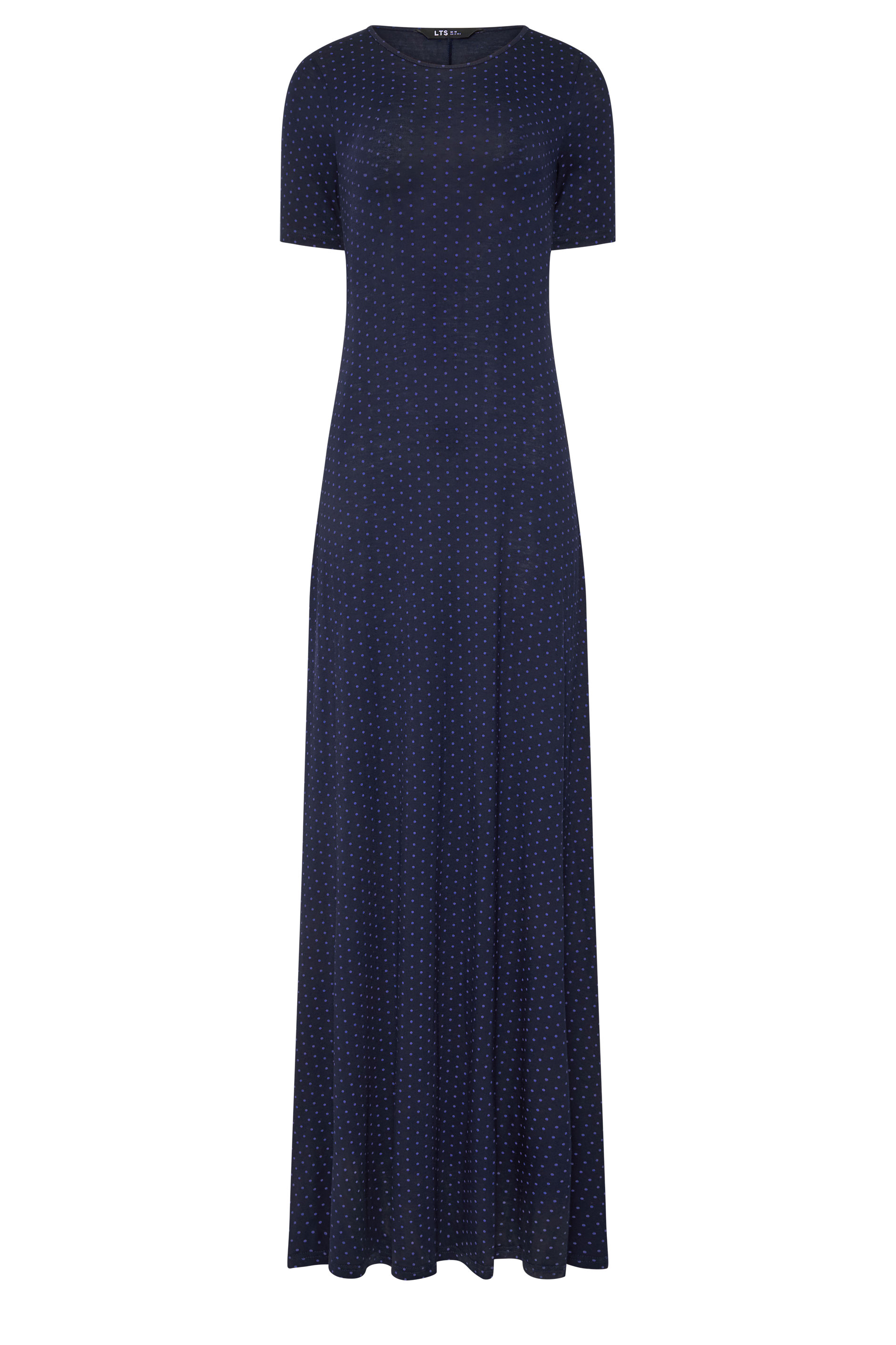 LTS Tall Women's Navy Blue Polka Dot Short Sleeve Maxi Dress | Long Tall Sally 1