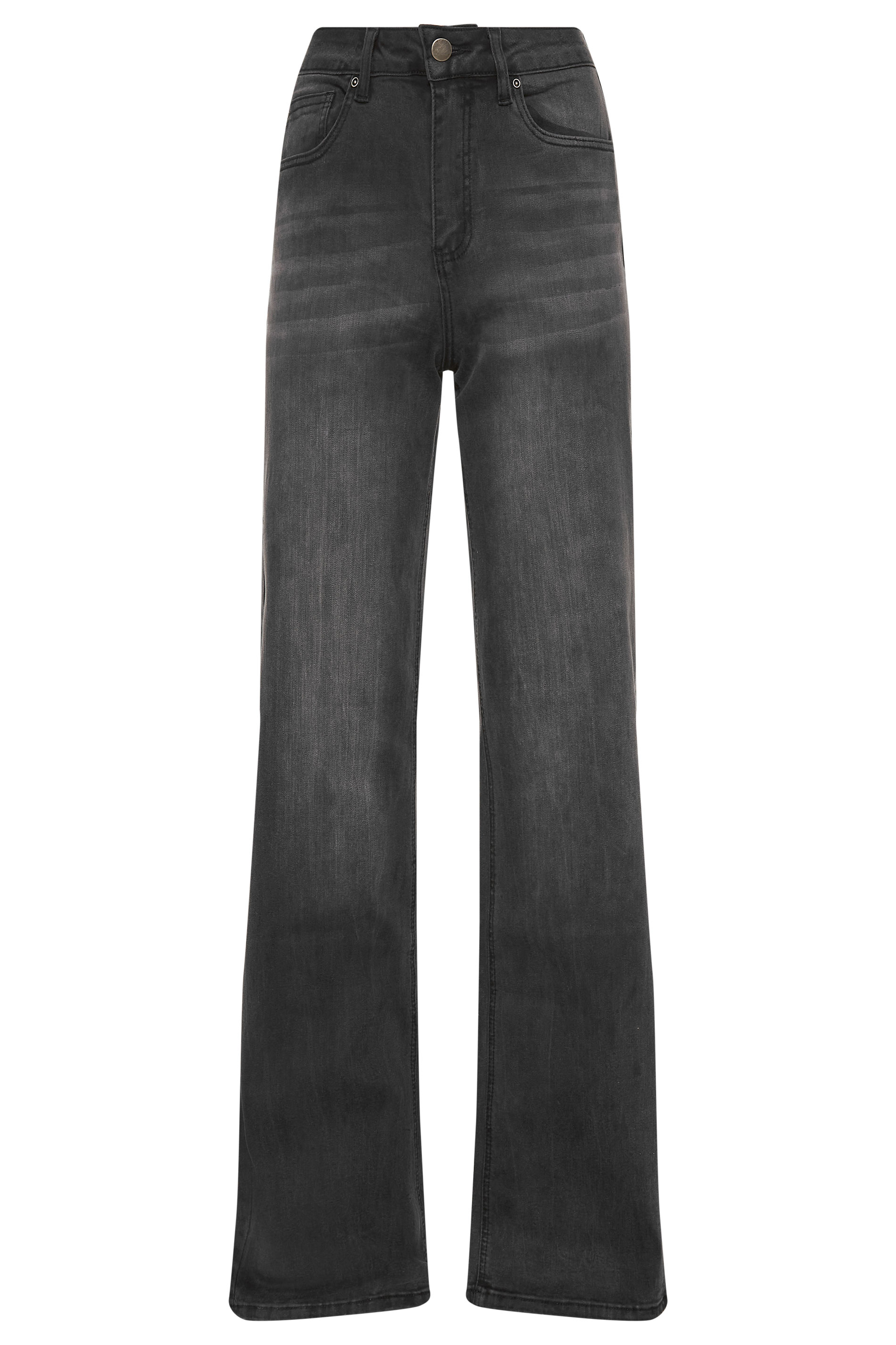 Tall Women's LTS Washed Black Wide Leg Jeans | Long Tall Sally 1