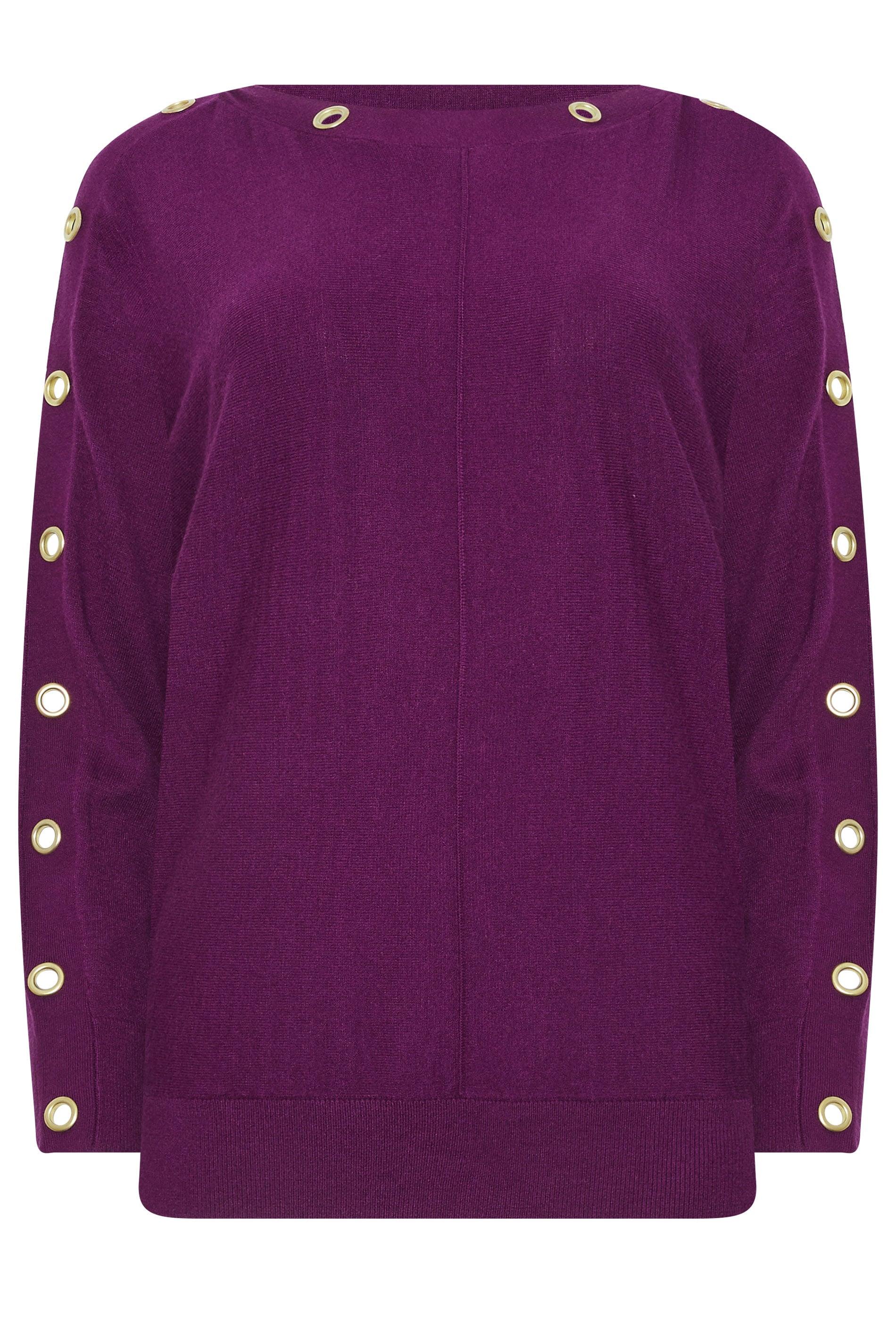 M&Co Berry Purple Batwing Eyelet Jumper | M&Co 5