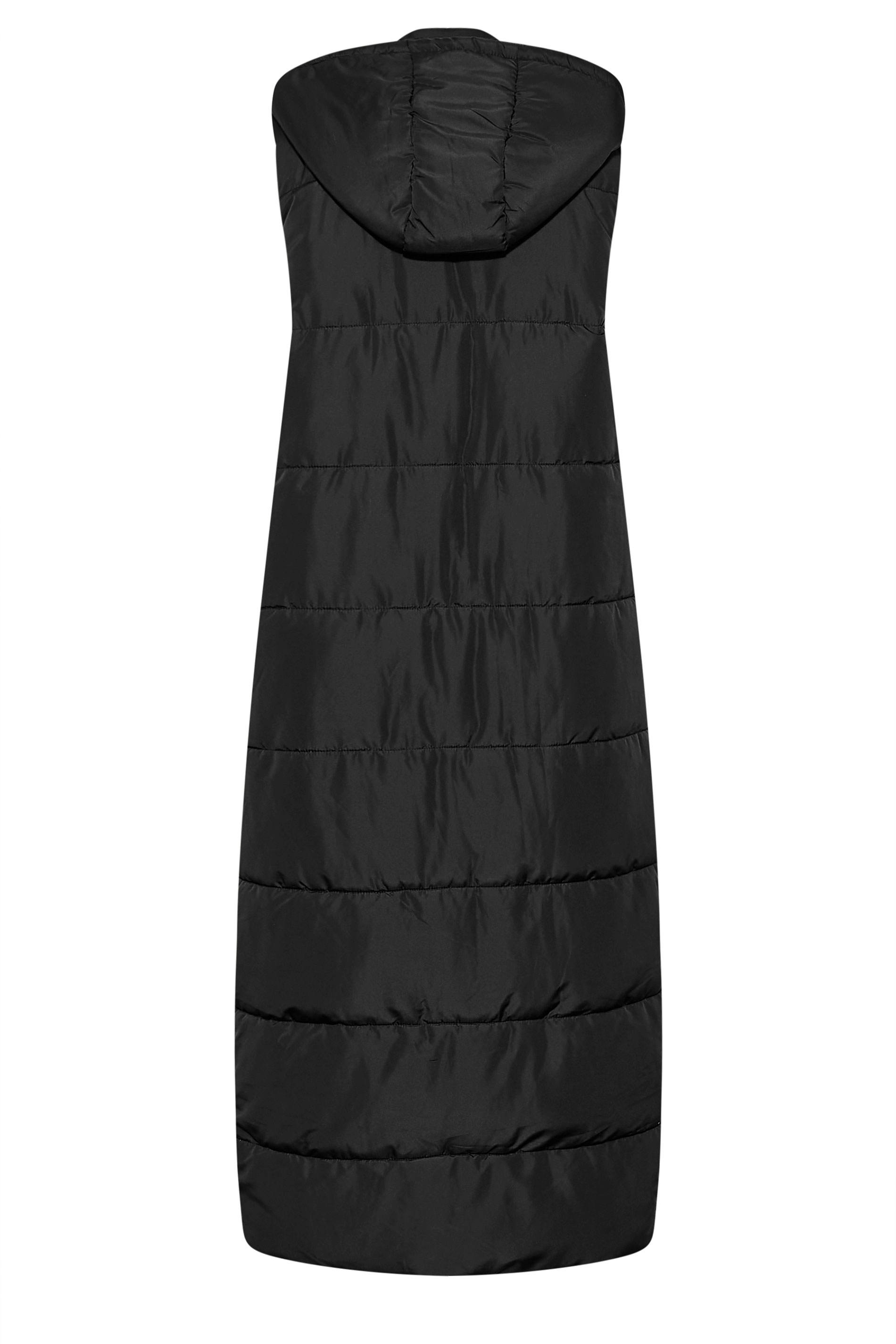 LTS Tall Women's Black Hooded Midaxi Puffer Gilet | Long Tall Sally 3