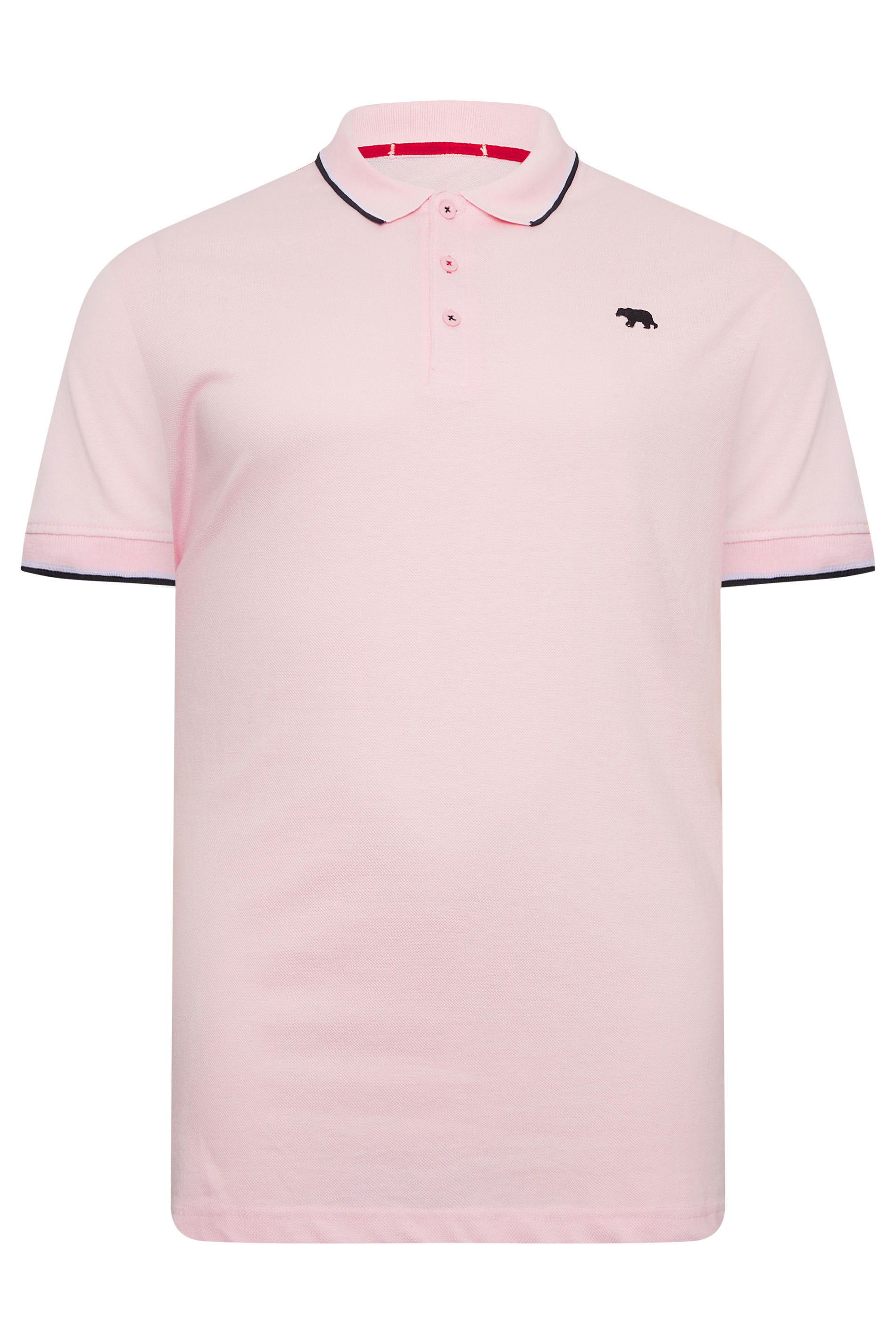 D555 Big & Tall Light Pink Logo Polo Shirt | BadRhino  3
