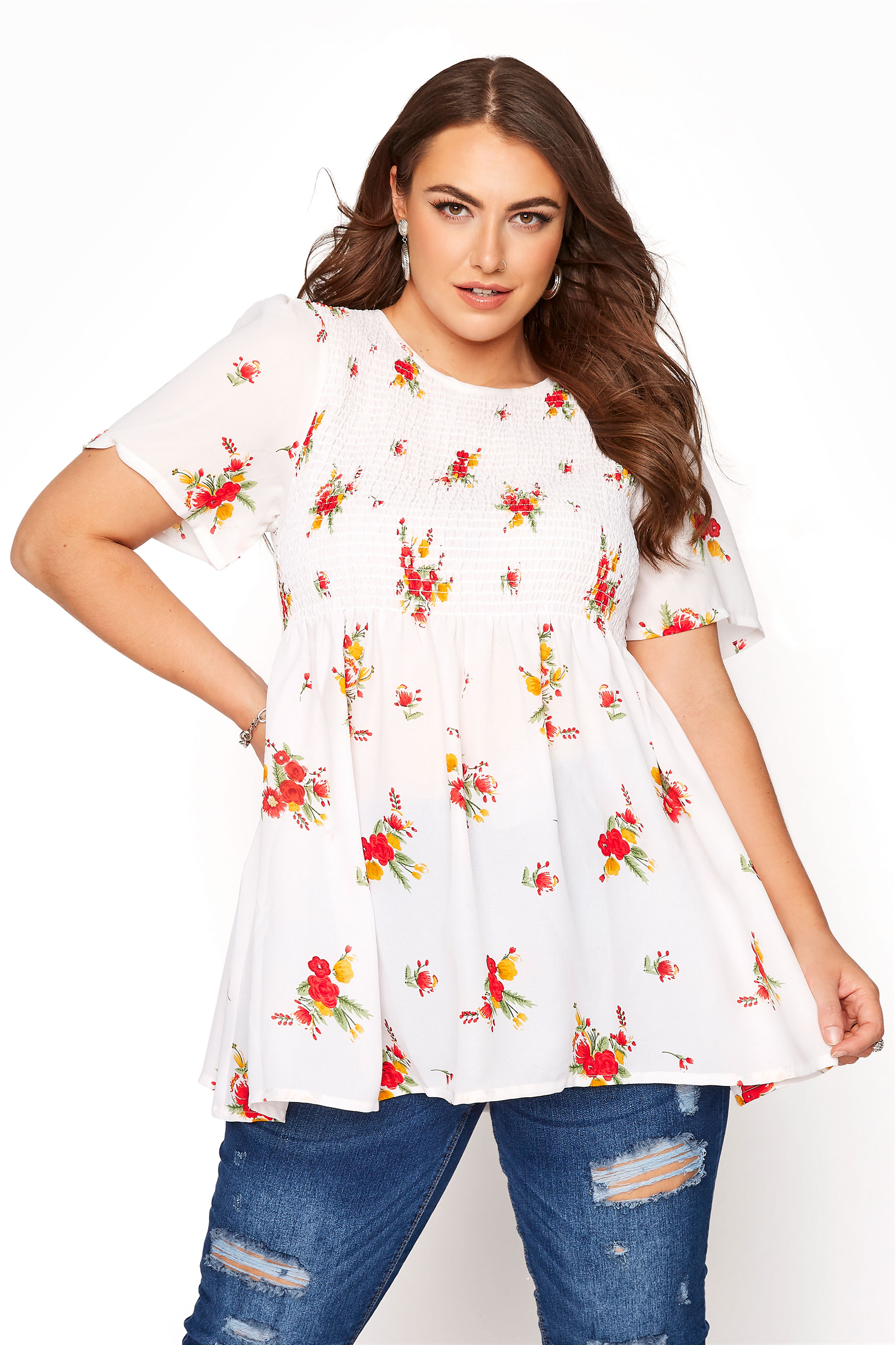 White Shirred Floral Top_A.jpg